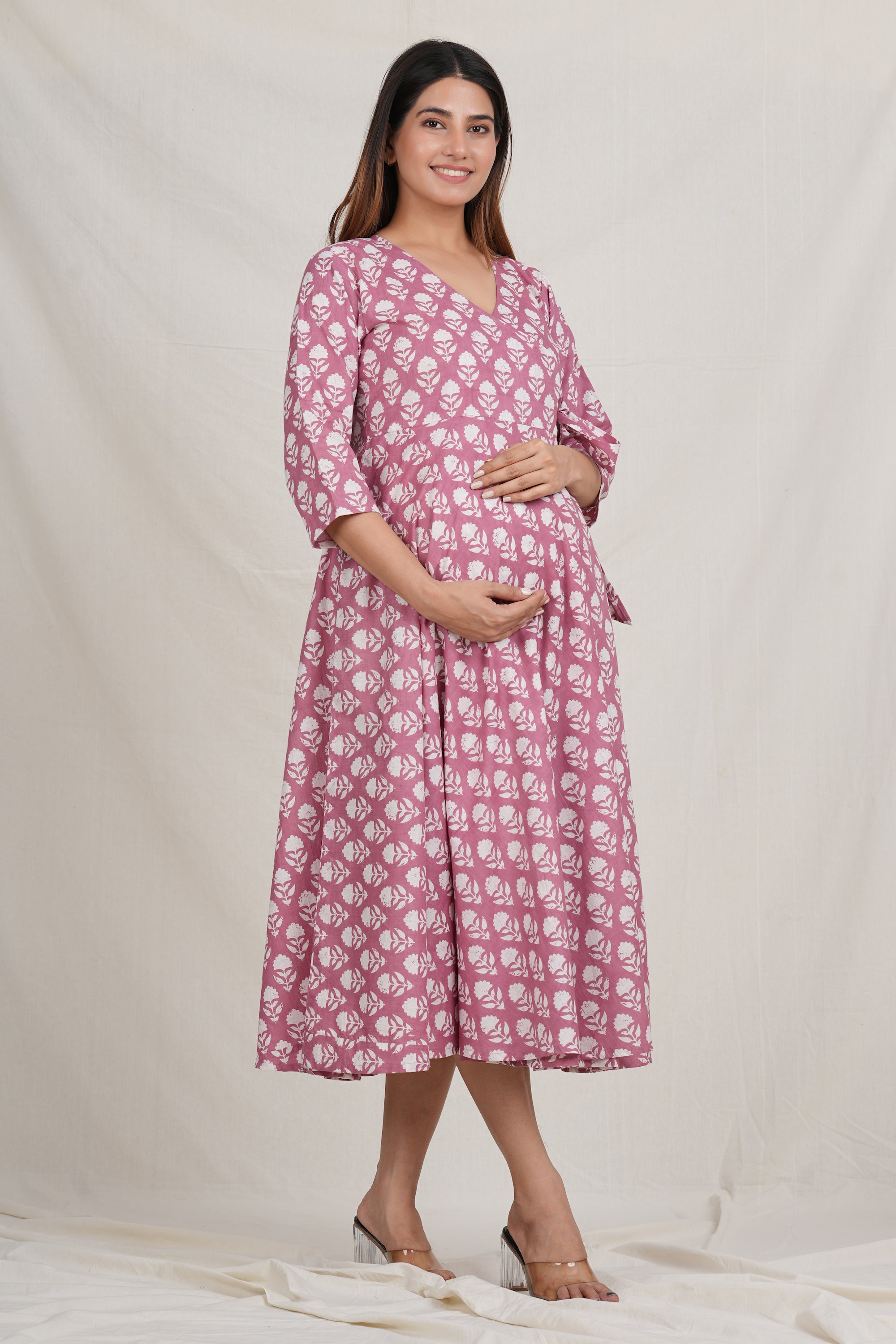 Keshavaya Cotton Maternity Angrakha Dress