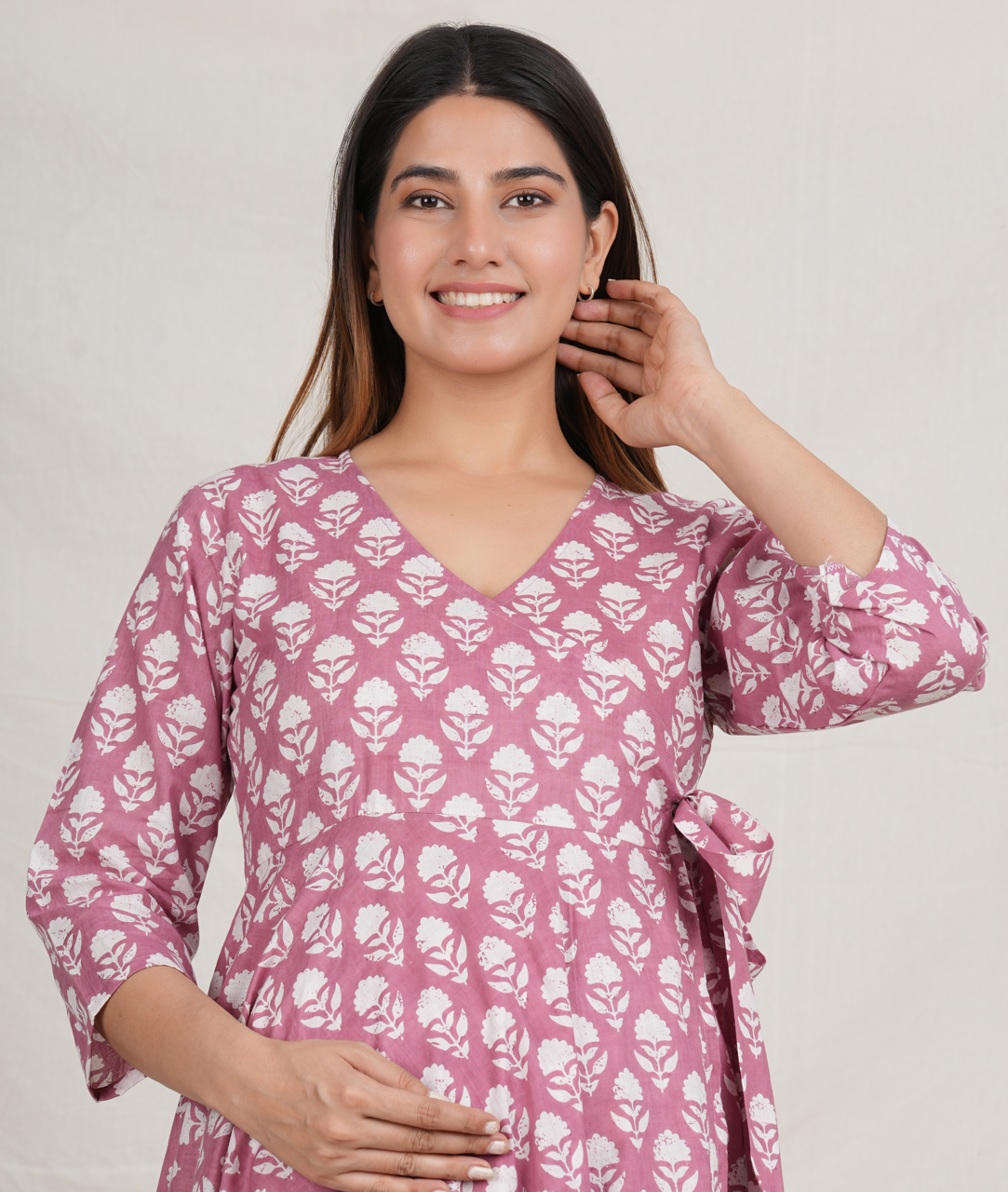 Keshavaya Cotton Maternity Angrakha Dress