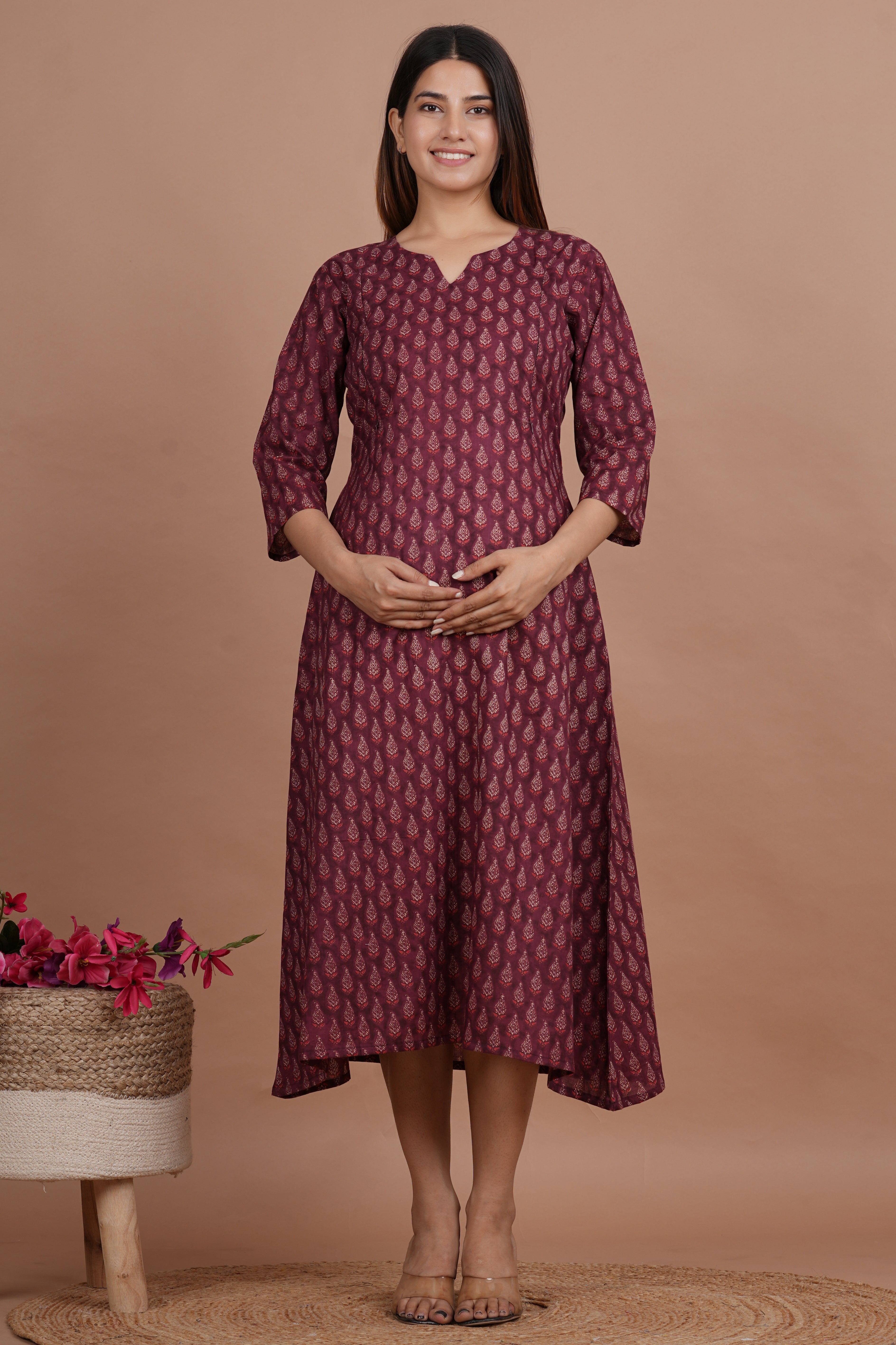 Keshav Cotton Twin Zip Nursing Kurti