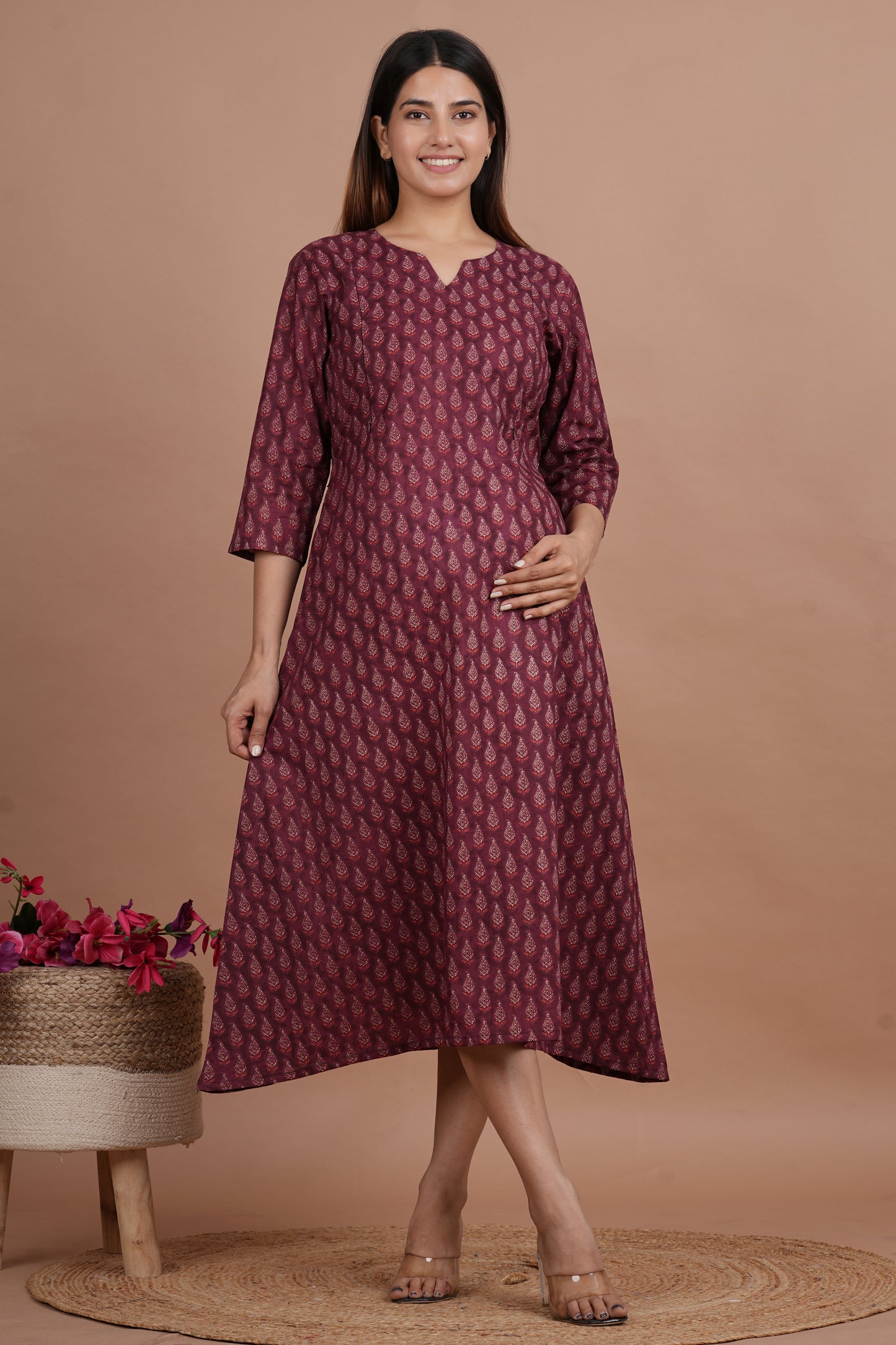 Keshav Cotton Twin Zip Nursing Kurti
