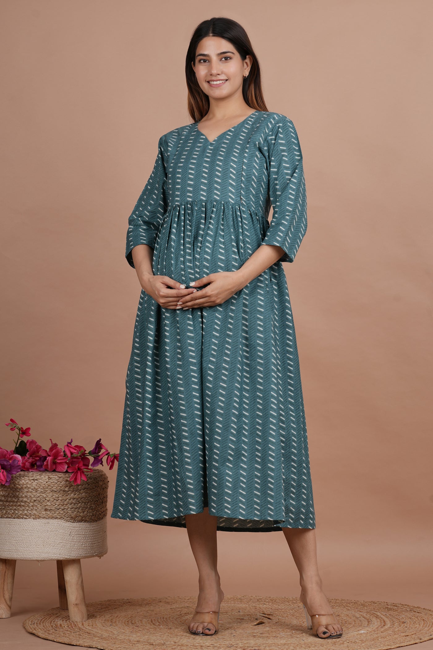 Raman Cotton Feeding Dress