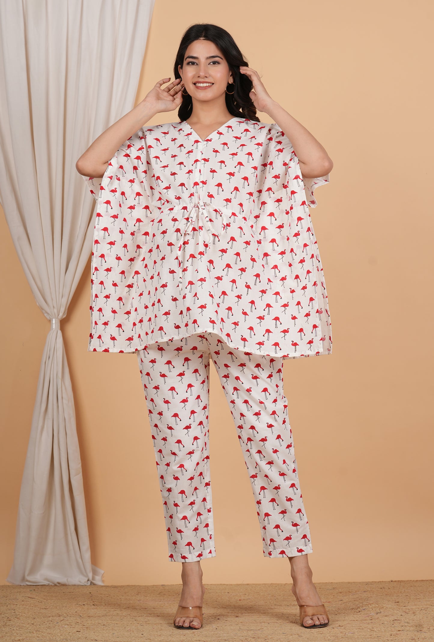 Flamingo Nursing Kaftan Top with Pant