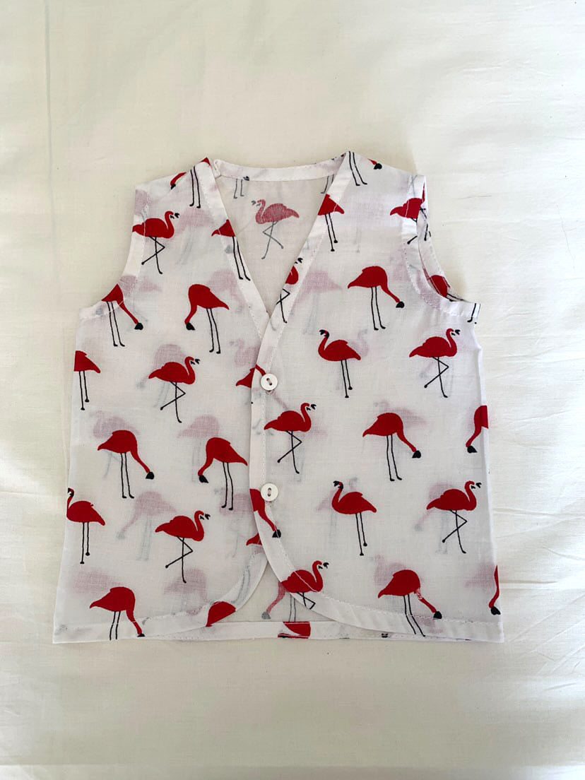 Flamingo Soft Cotton Handblock Print Jhabla