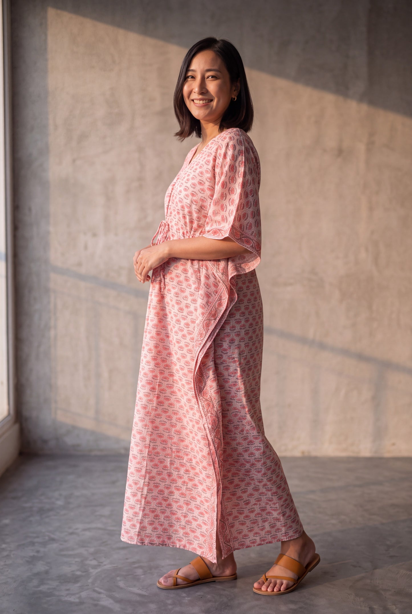 Sridhaam Handblock Cotton Nursing Kaftan