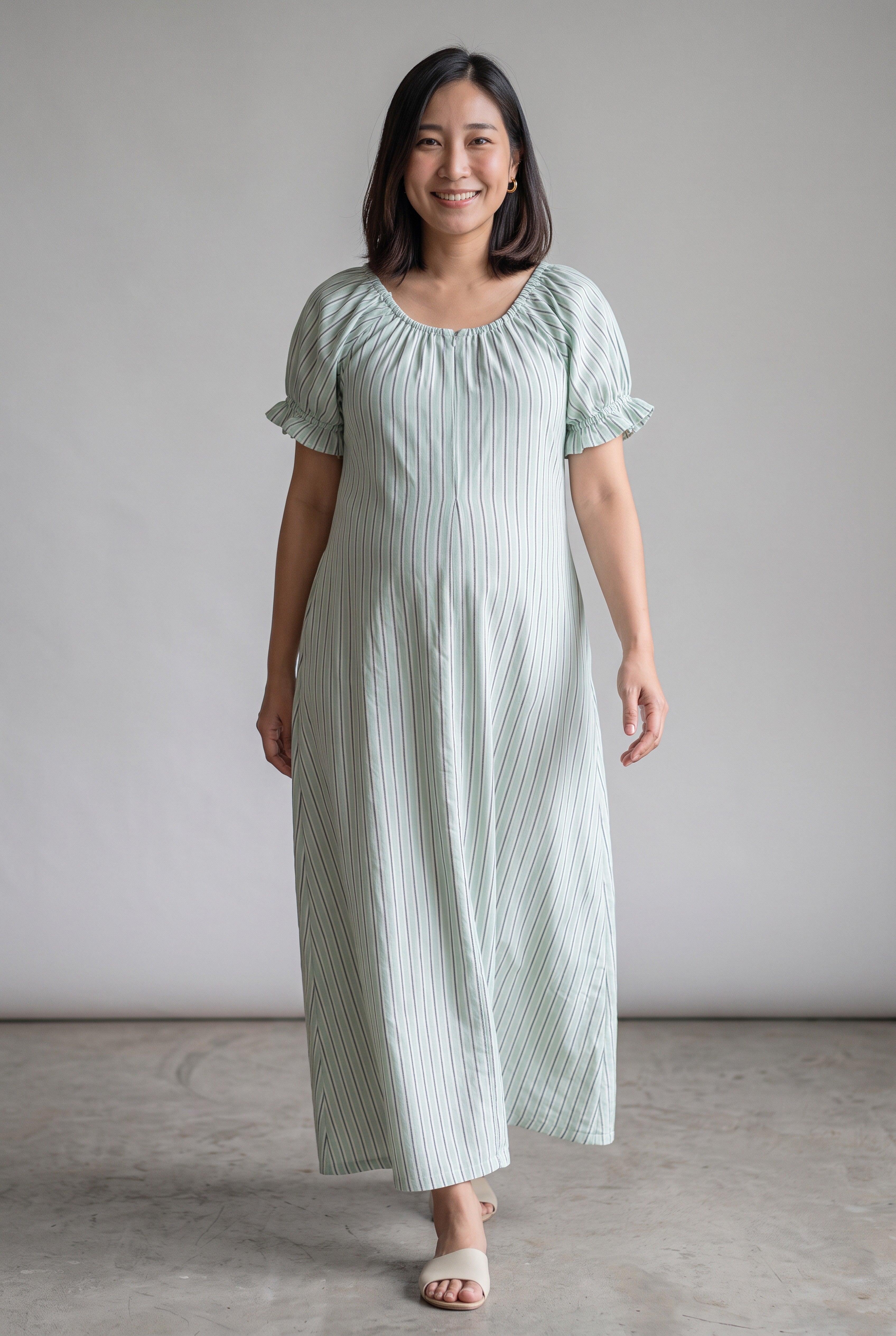 SiyaRaam Handloom Cotton Nursing Maxi Dress