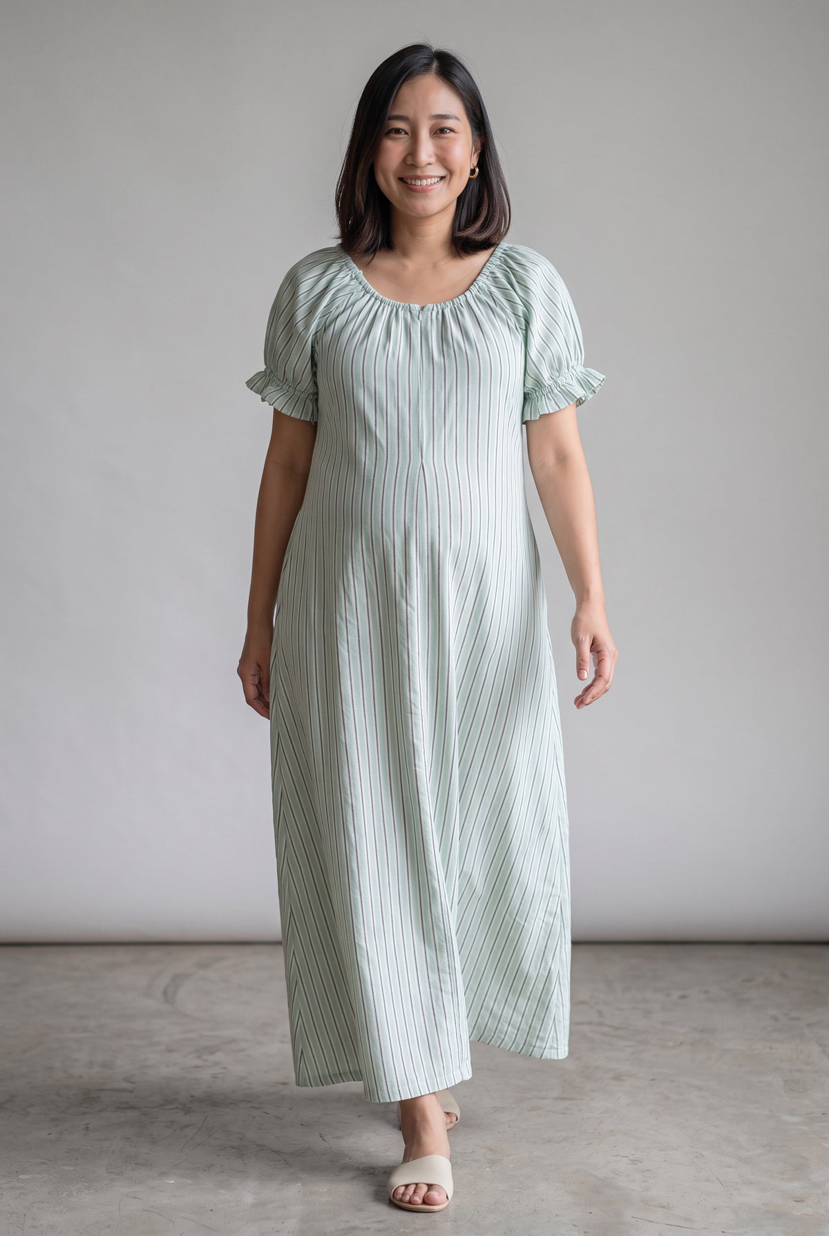 SiyaRaam Handloom Cotton Nursing Maxi Dress