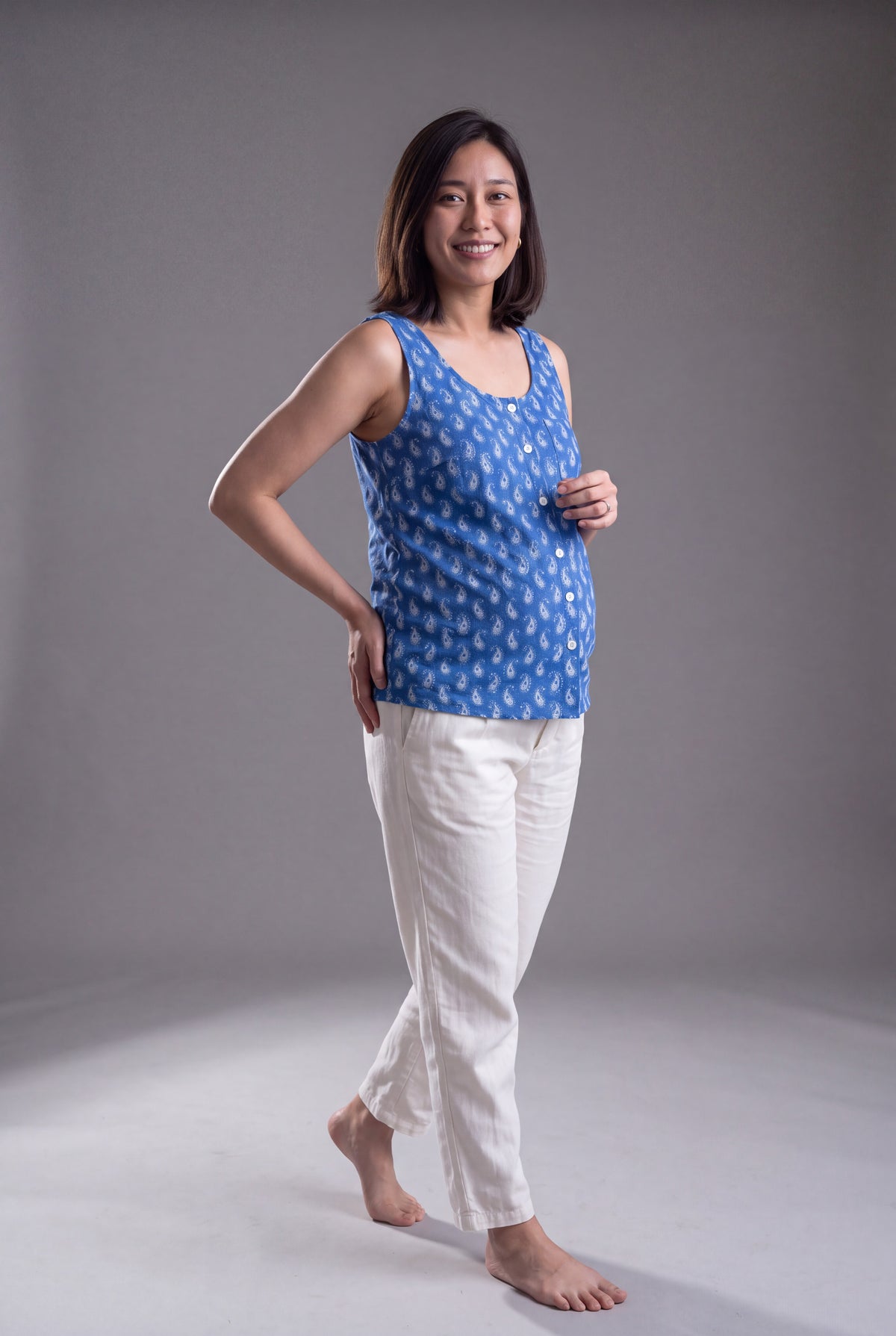 Rama Cotton Nursing Top with Zip
