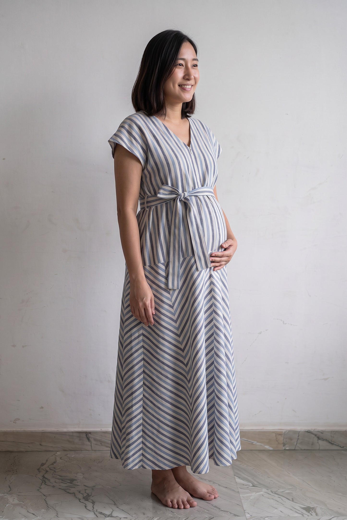 Avadhpati Nursing Handloom Cotton Maxi Dress