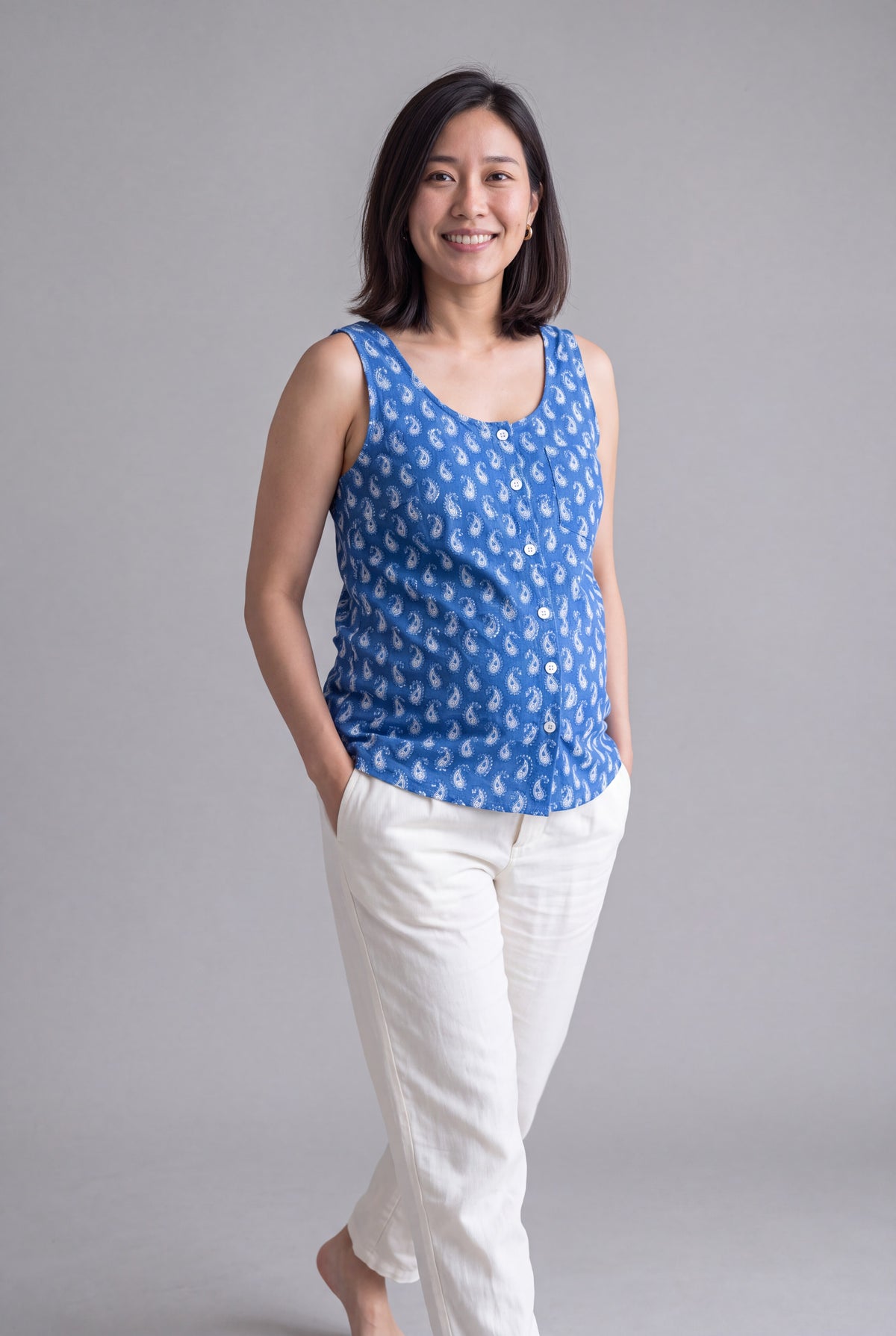 Rama Cotton Nursing Top with Zip