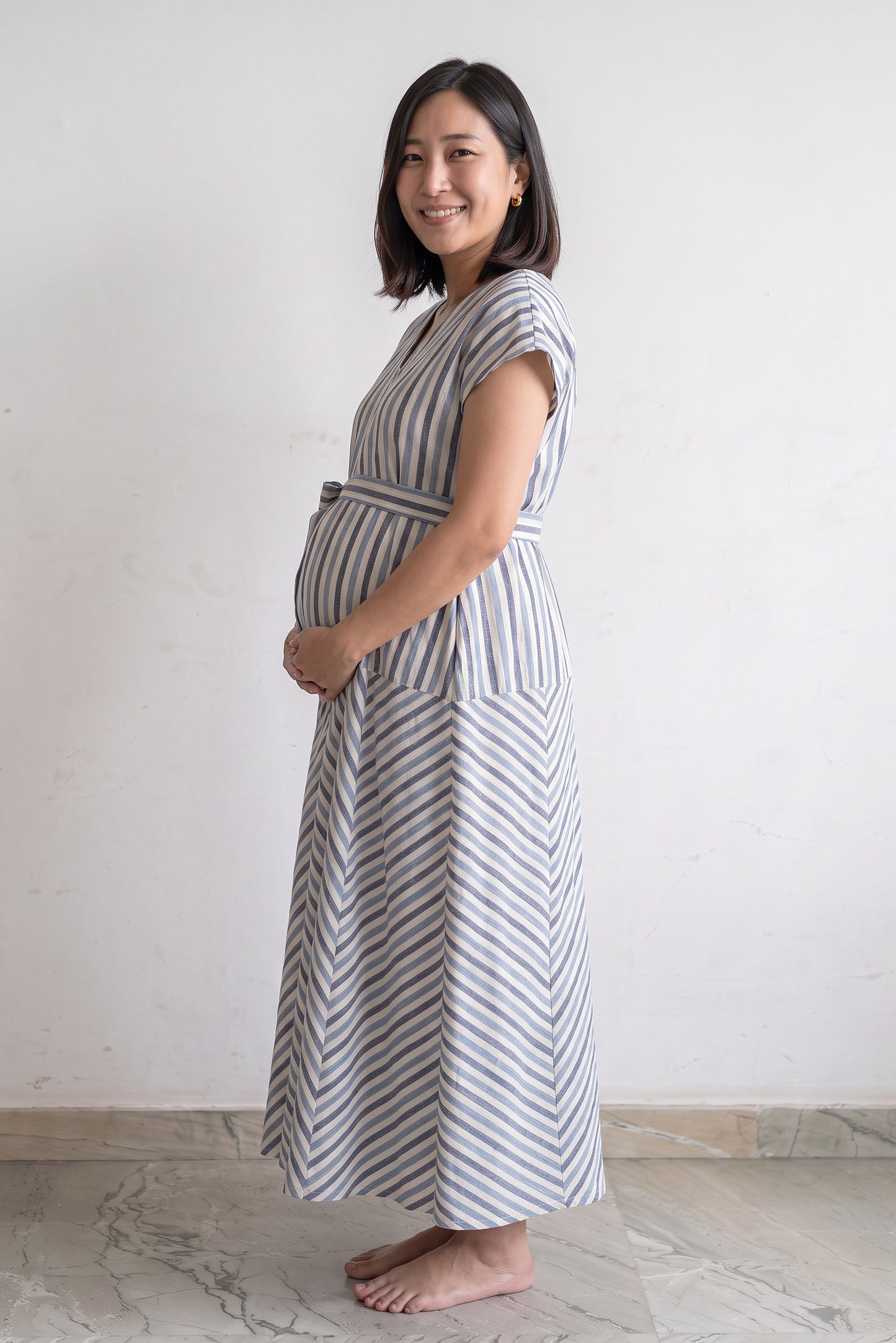 Avadhpati Nursing Handloom Cotton Maxi Dress
