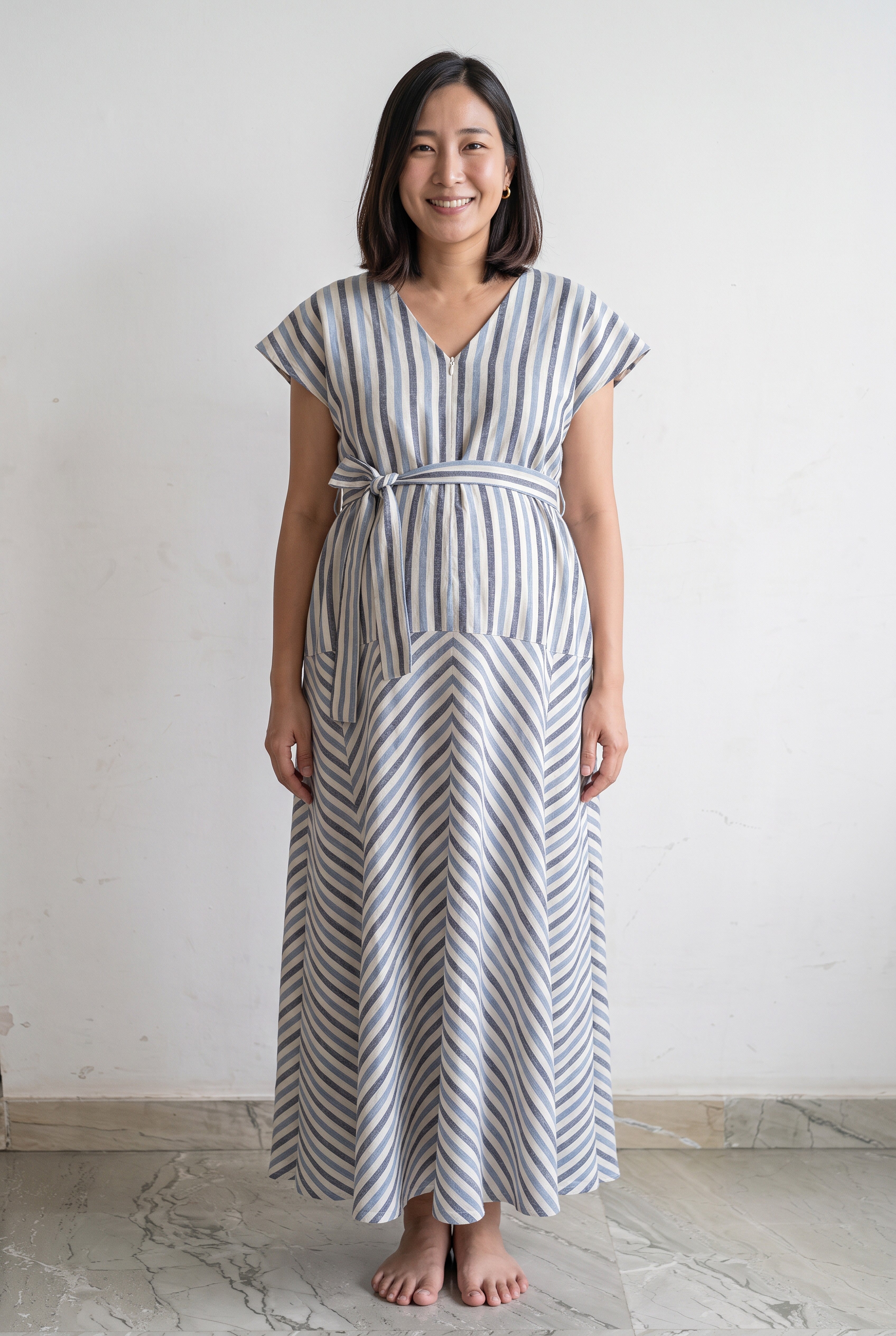 Avadhpati Nursing Handloom Cotton Maxi Dress