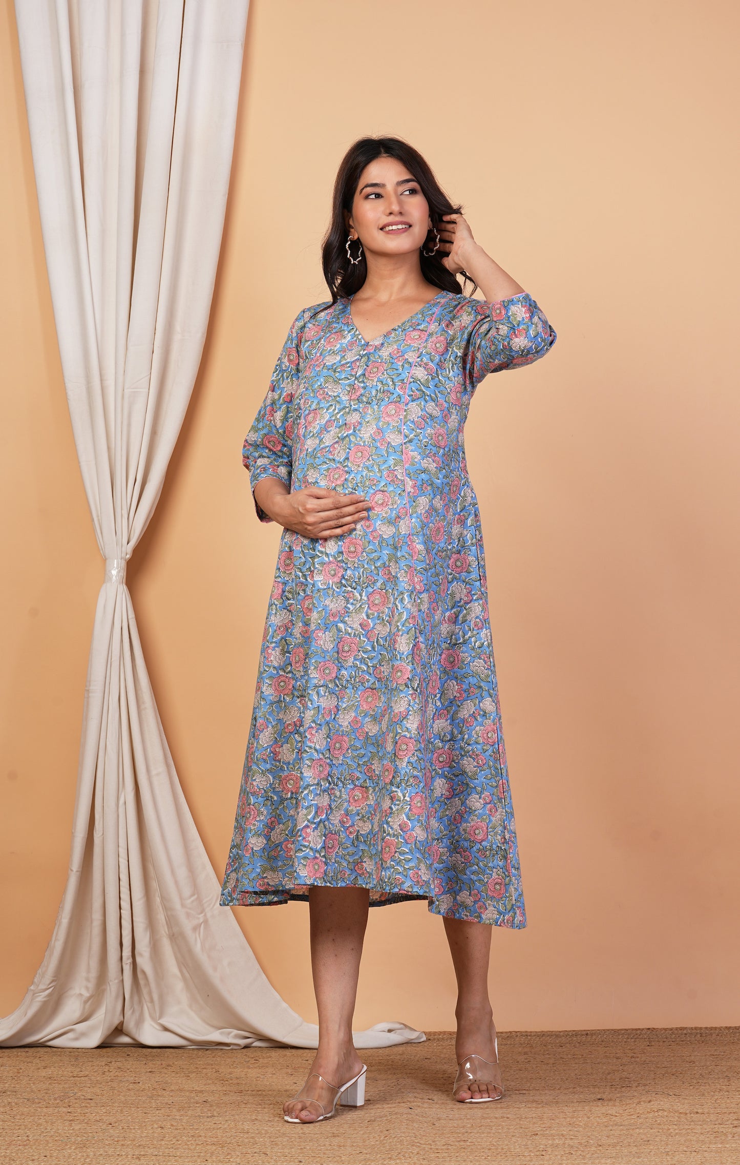 Paarijat Cotton Nursing Umbrella Dress