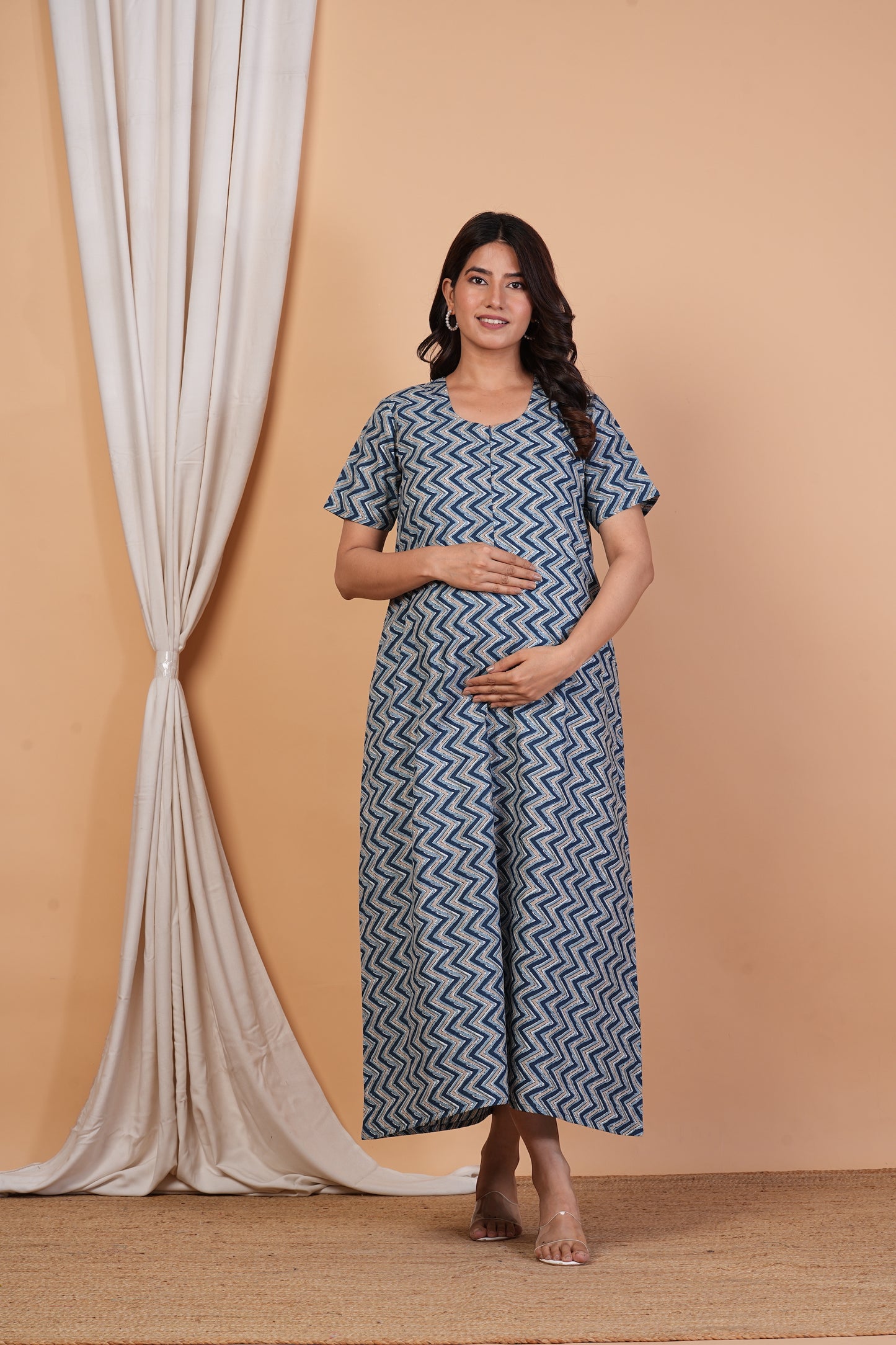 Dhrti Cotton Nursing Gown