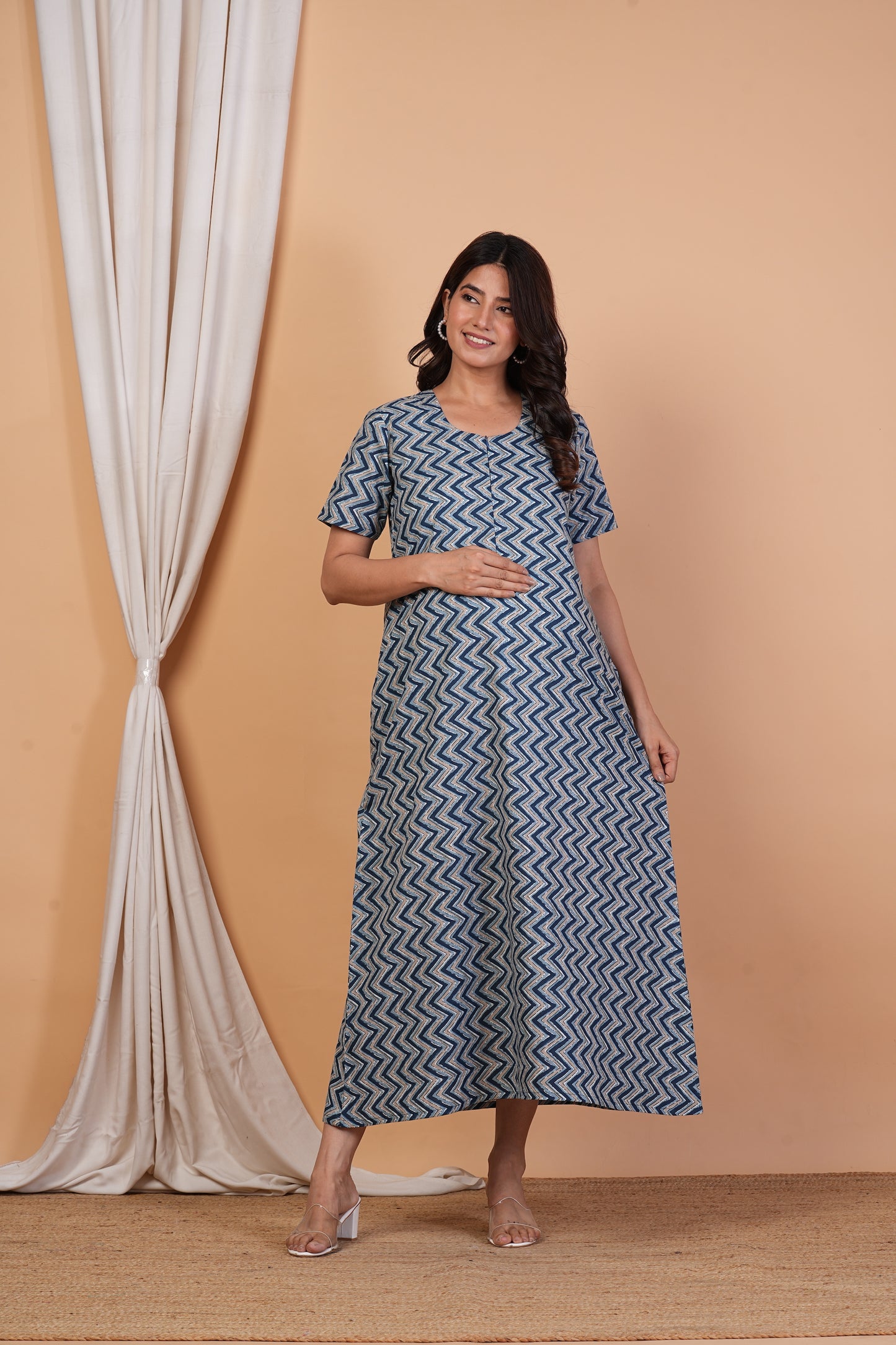 Dhrti Cotton Nursing Gown