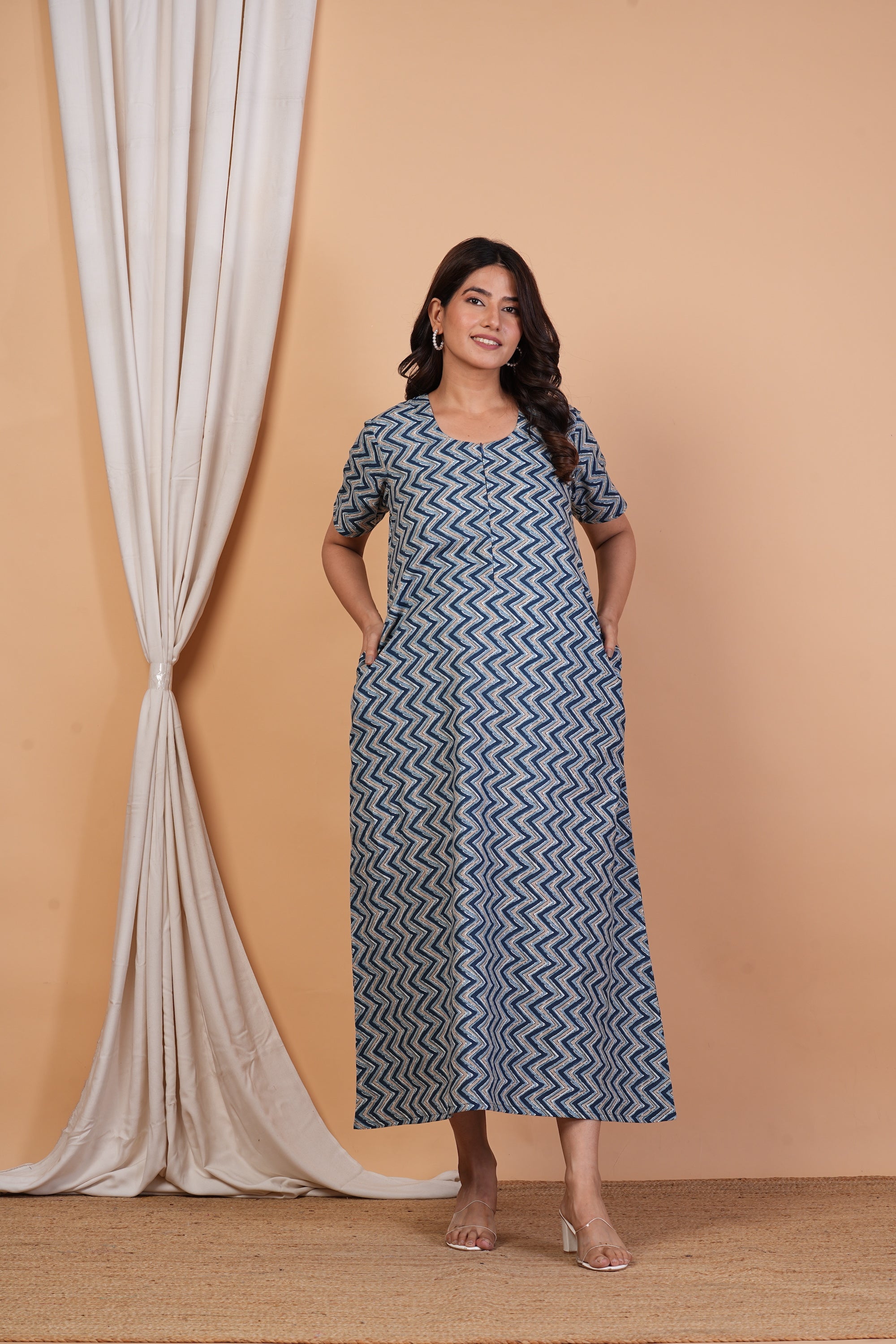 Dhrti Cotton Nursing Gown