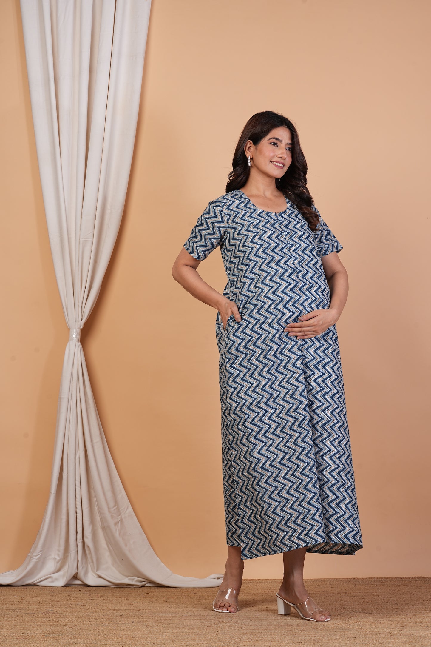 Dhrti Cotton Nursing Gown