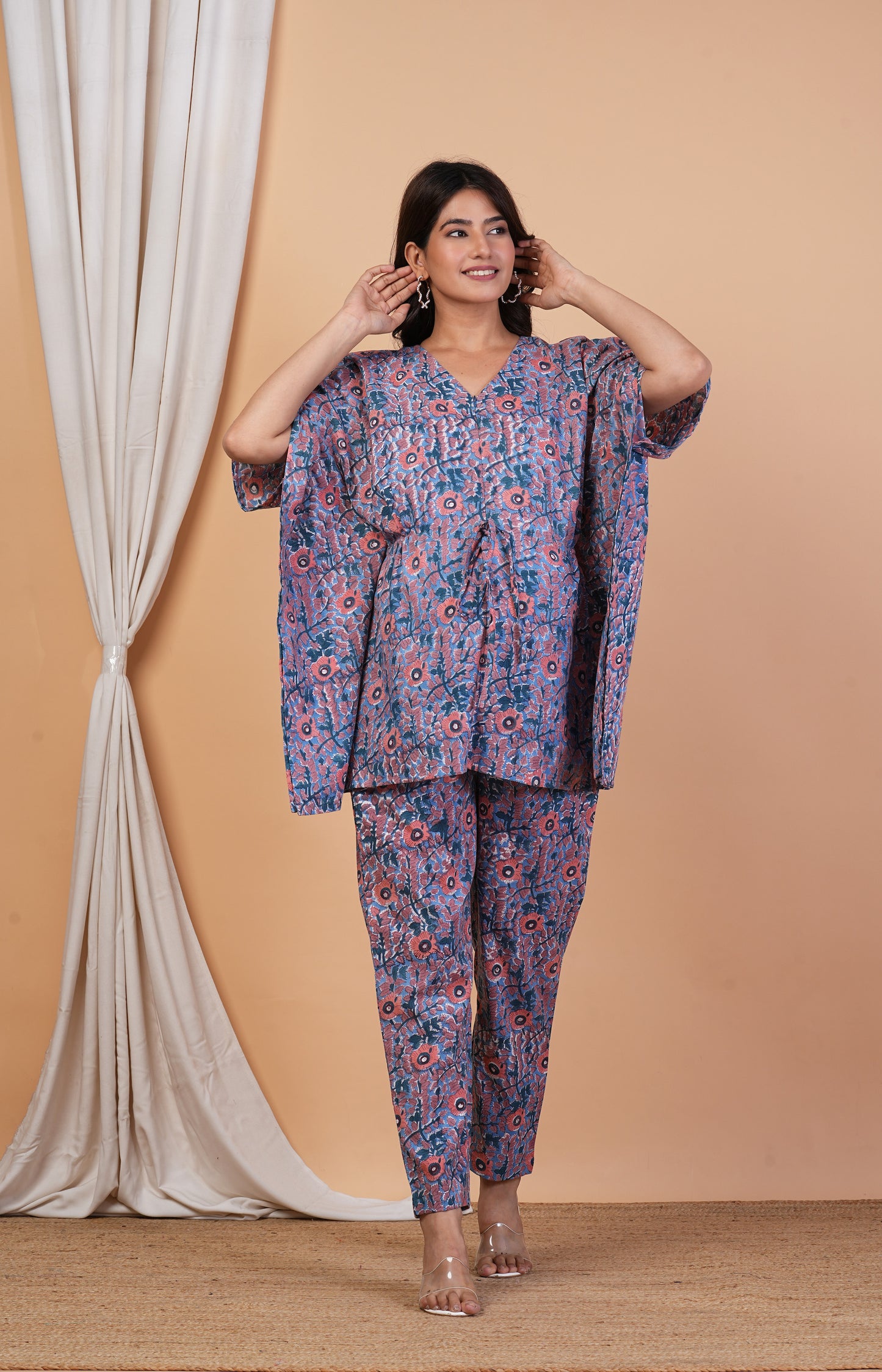 Dhruva Nursing Kaftan Top Pant Set