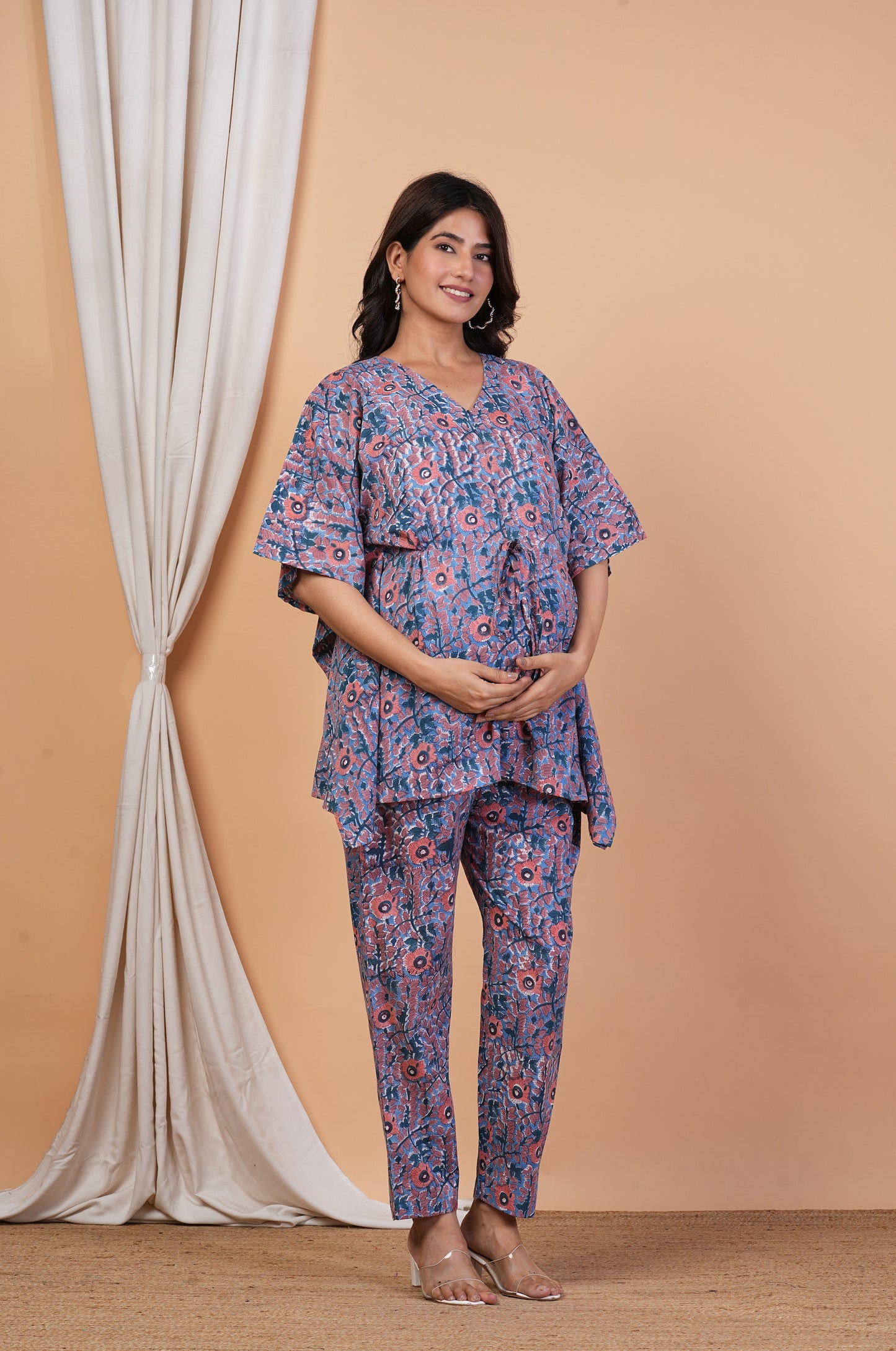 Dhruva Nursing Kaftan Top Pant Set