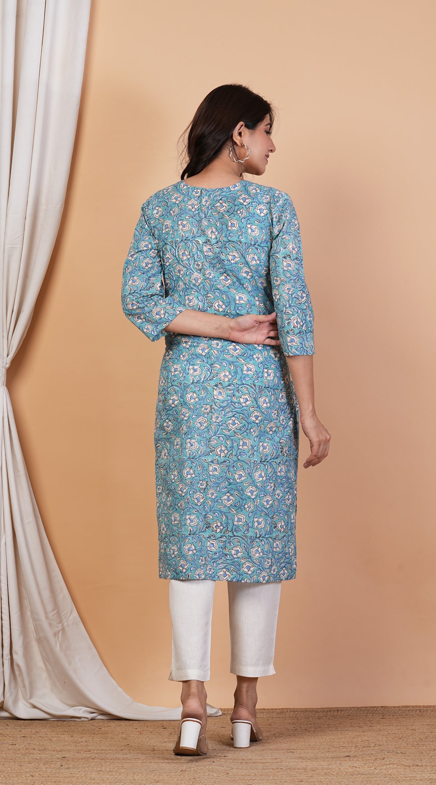 Neeladri Cotton Feeding Kurti