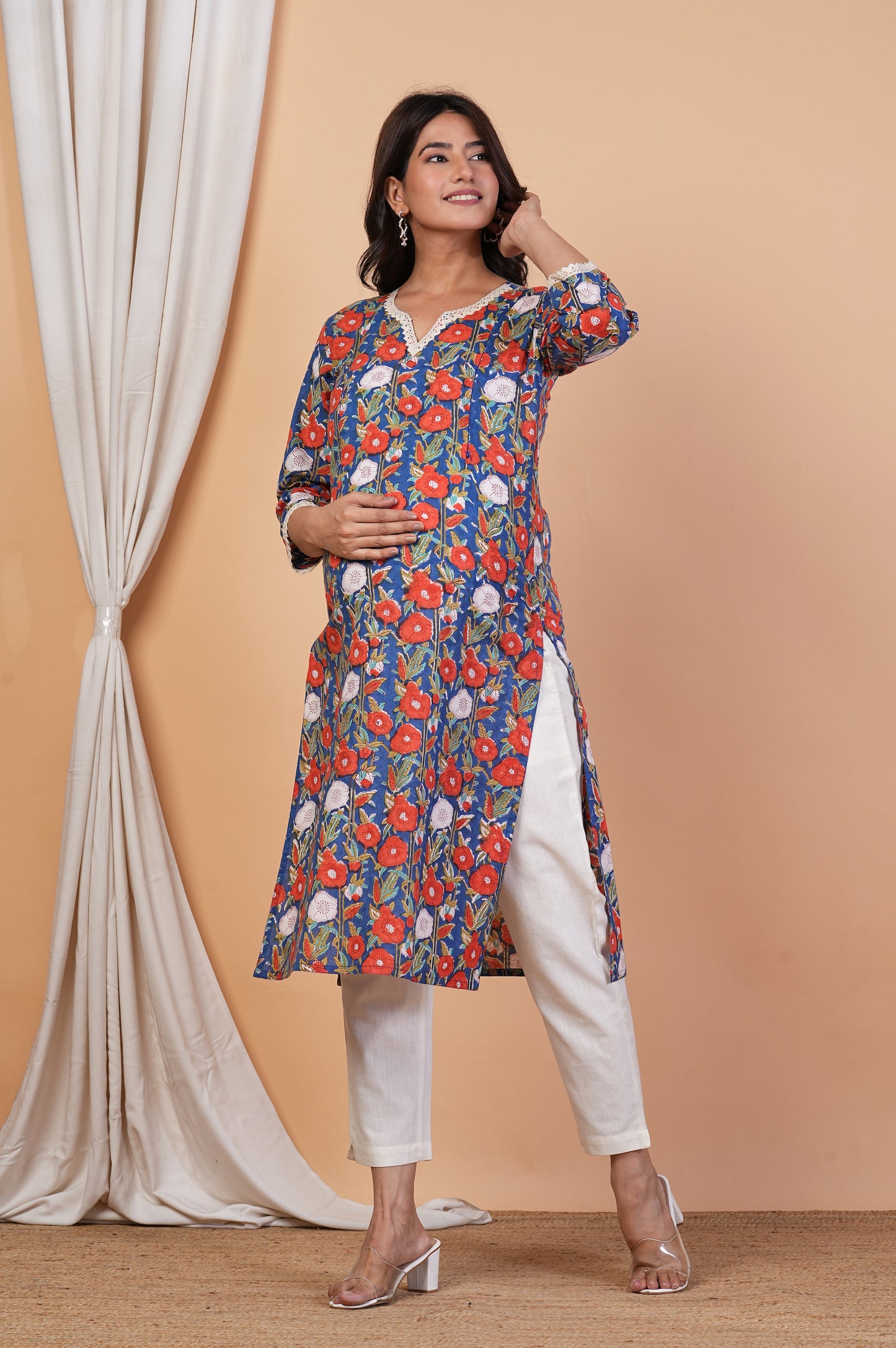 Radhika Raman Cotton Feeding Kurti