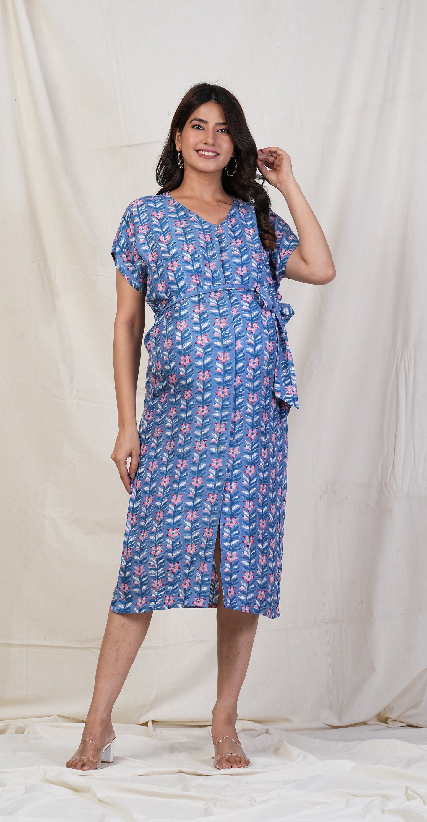 Gopnandini Muslin Nursing Dress