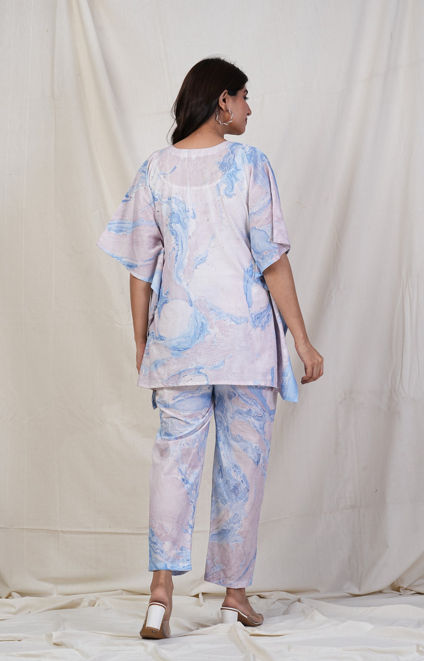 Prtha Marble Print Nursing Kaftan Top & Pant Set