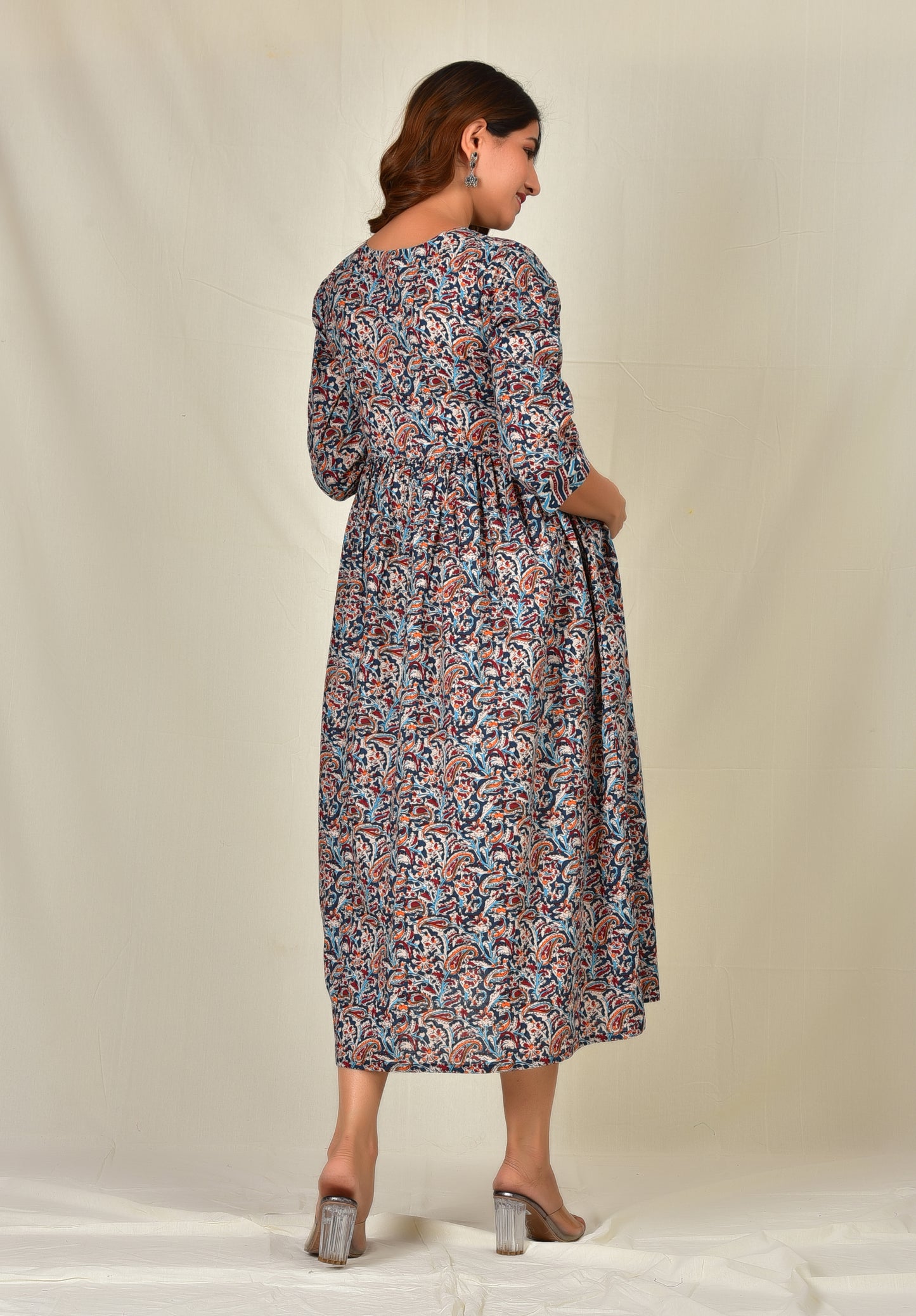 Madhav Cotton Centre Zip Nursing Kurti XL