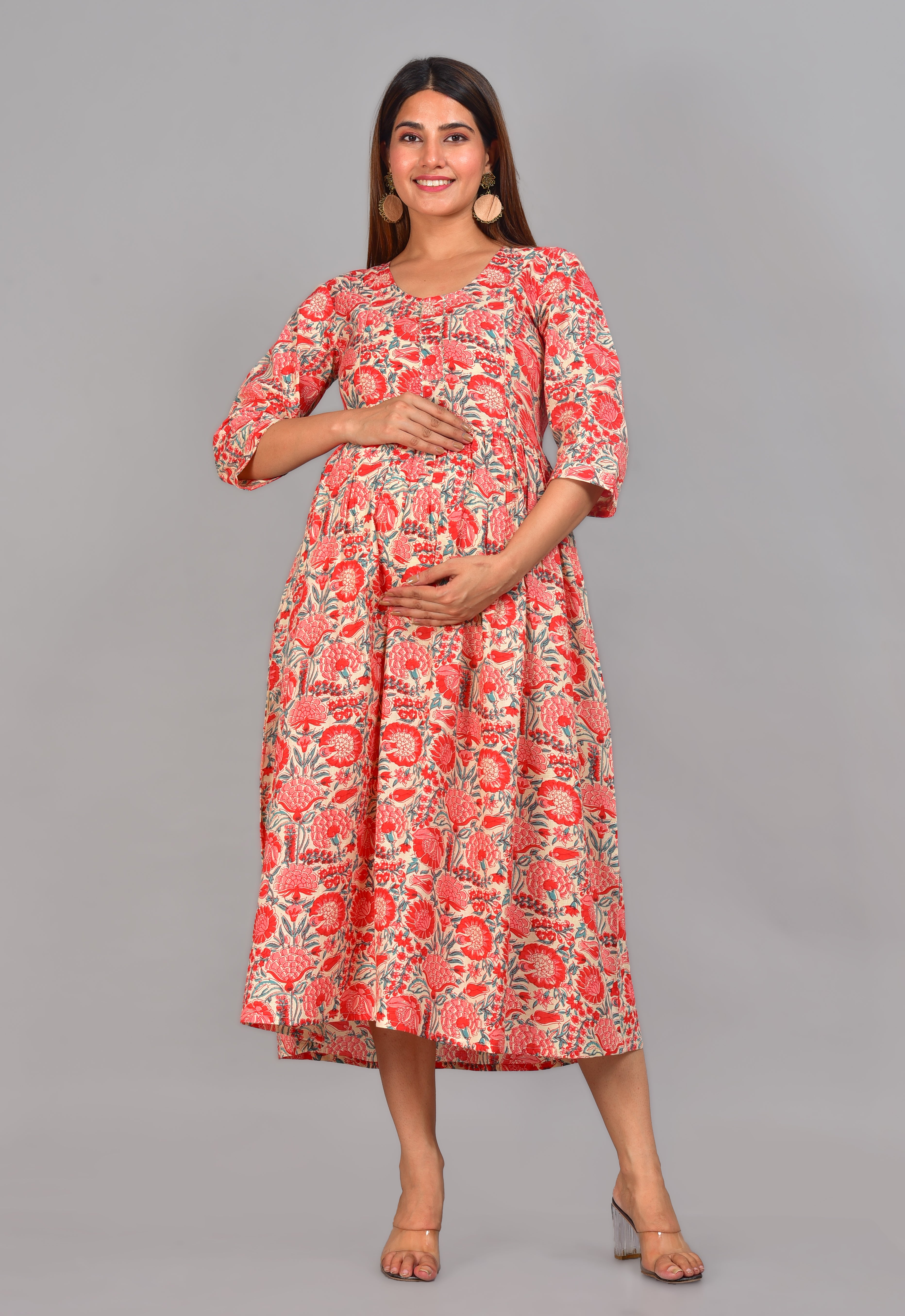 Sri Cotton Twin Zip Nursing Kurti