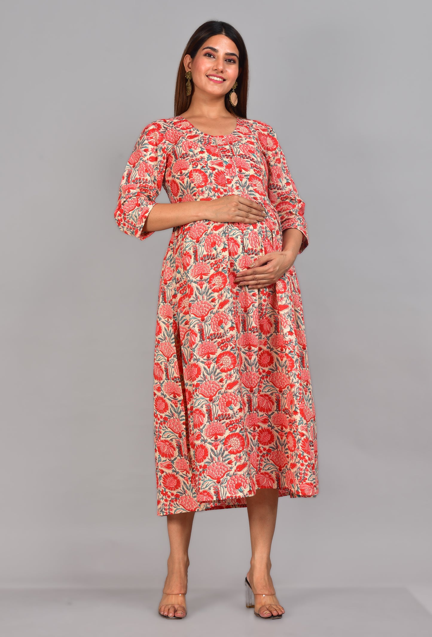Sri Cotton Twin Zip Nursing Kurti
