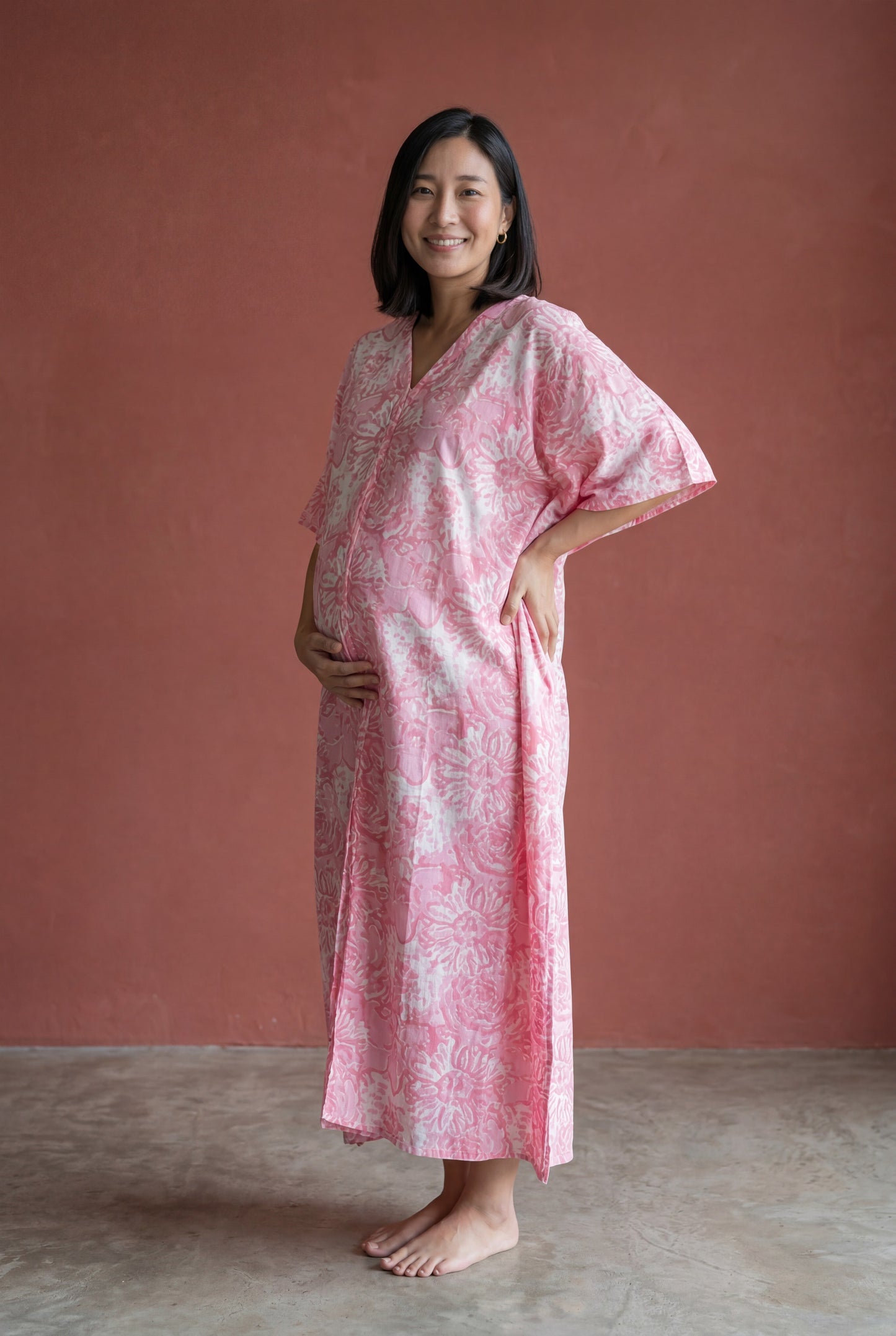Rasa Priya Nursing Kaftan Gown with Long Feeding Zip