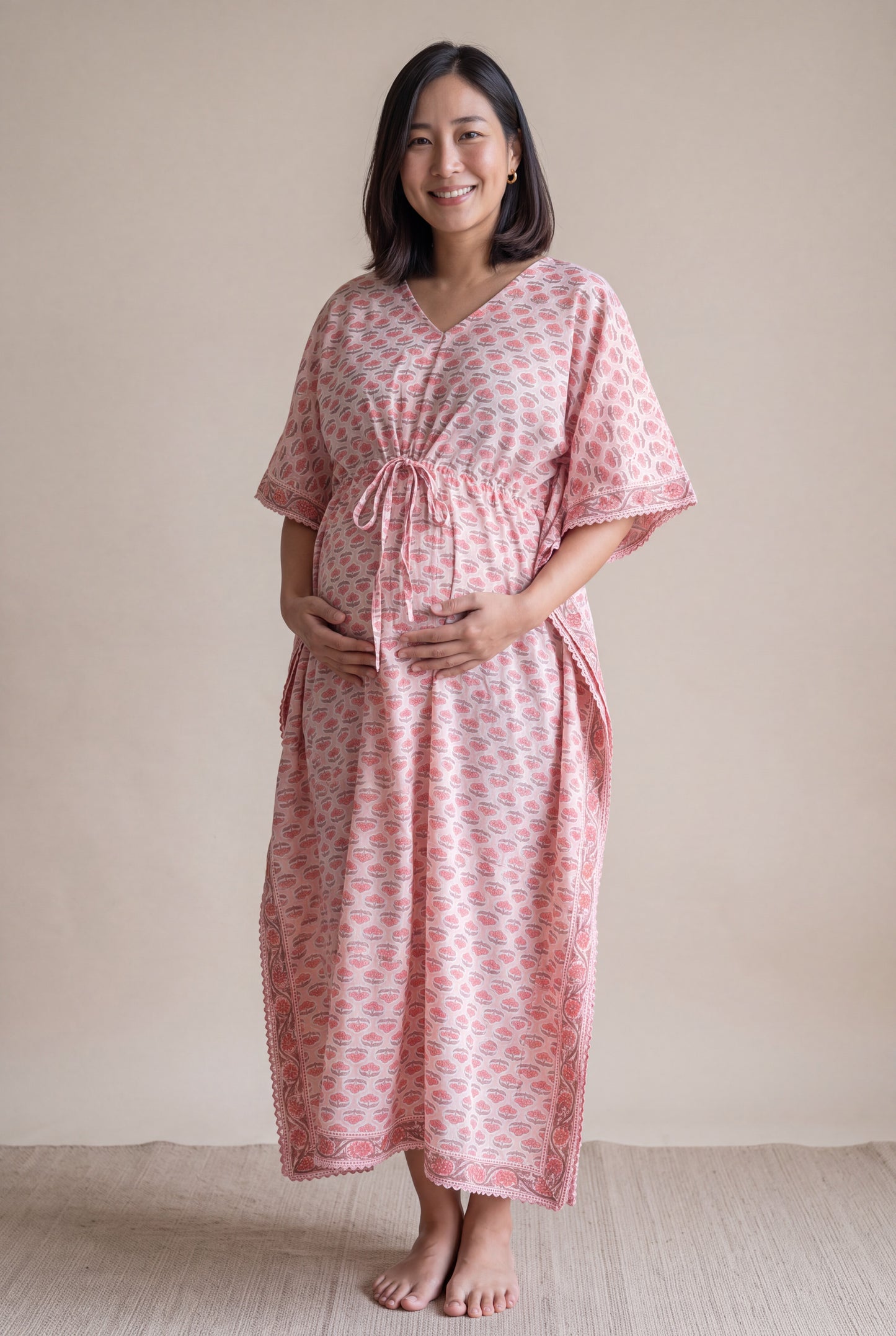 Sridhaam Handblock Cotton Nursing Kaftan