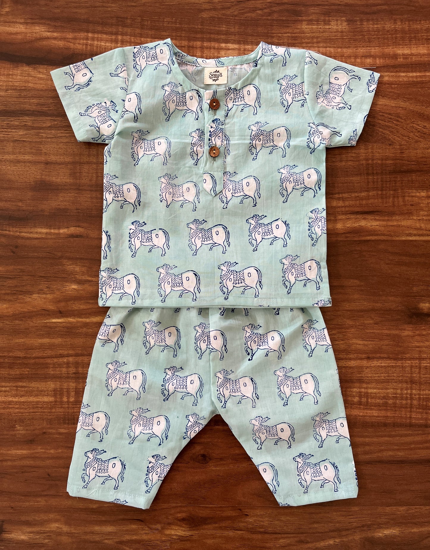 Nandi Handblock Cotton Kids Loungewear Set