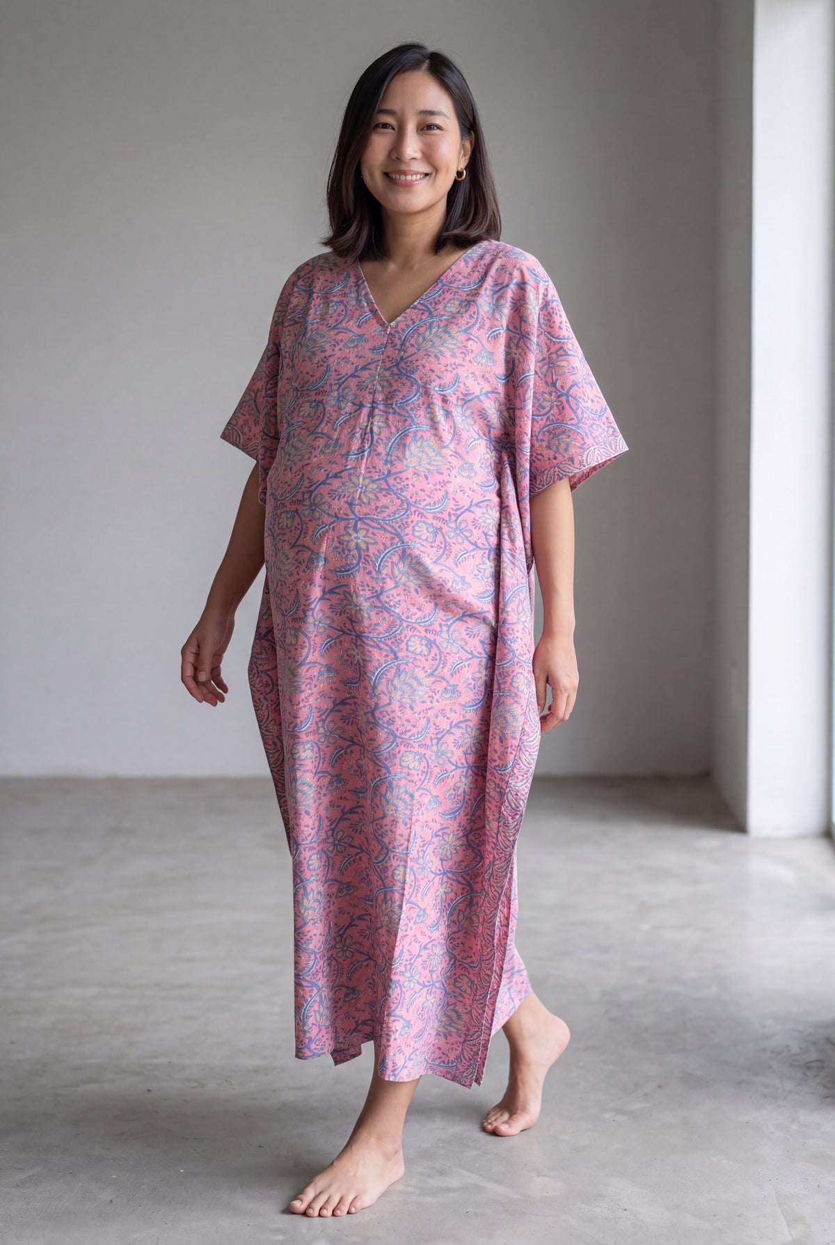 Radhya Cotton Nursing Kaftan Gown