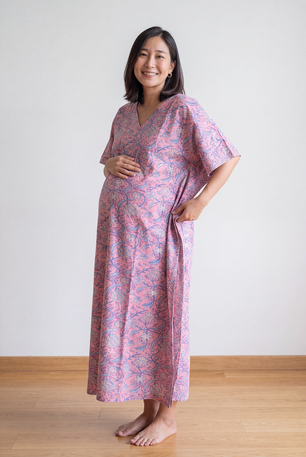 Radhya Cotton Nursing Kaftan Gown