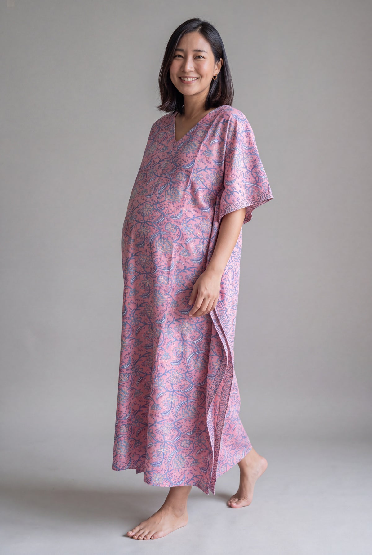 Radhya Cotton Nursing Kaftan Gown