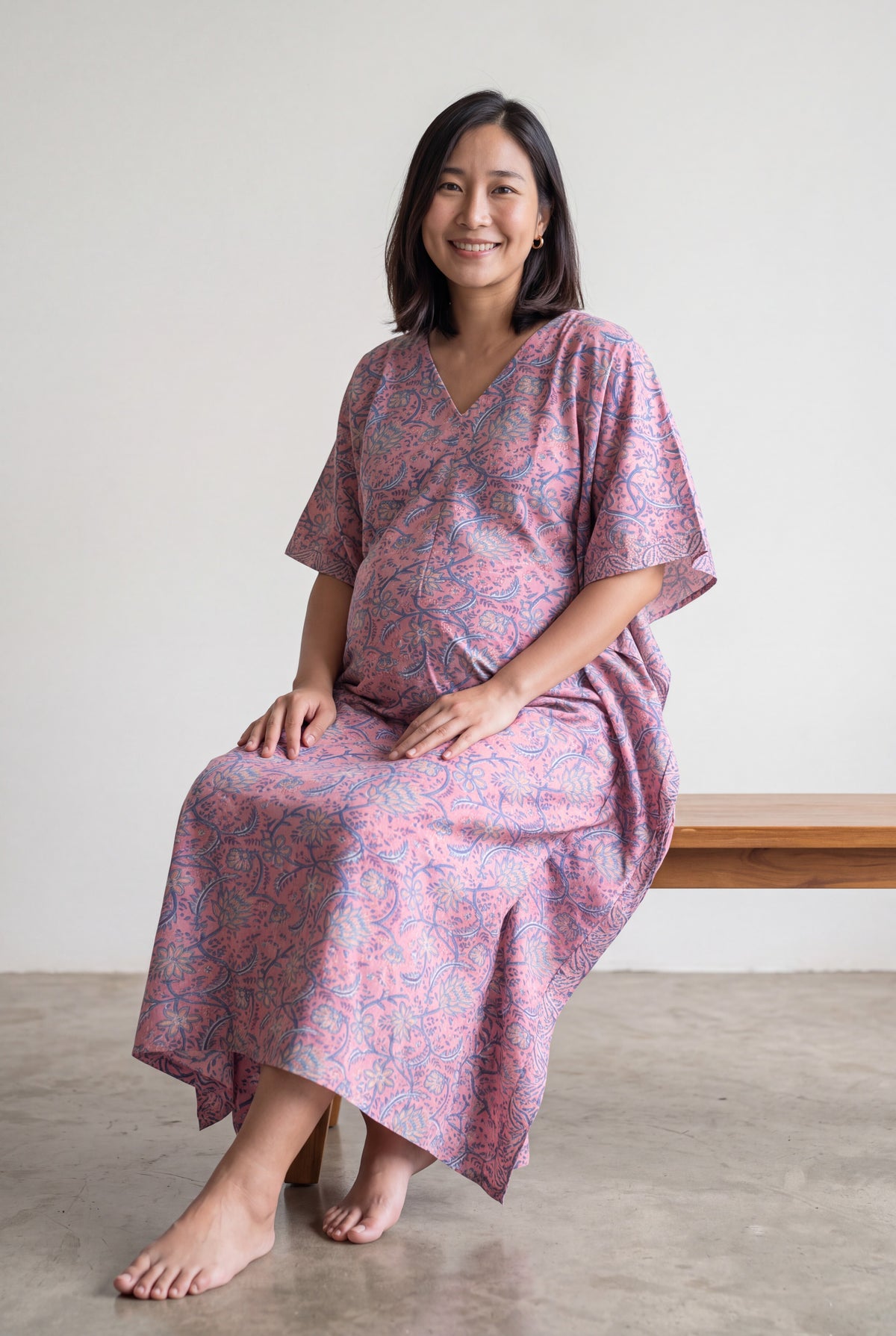 Radhya Cotton Nursing Kaftan Gown