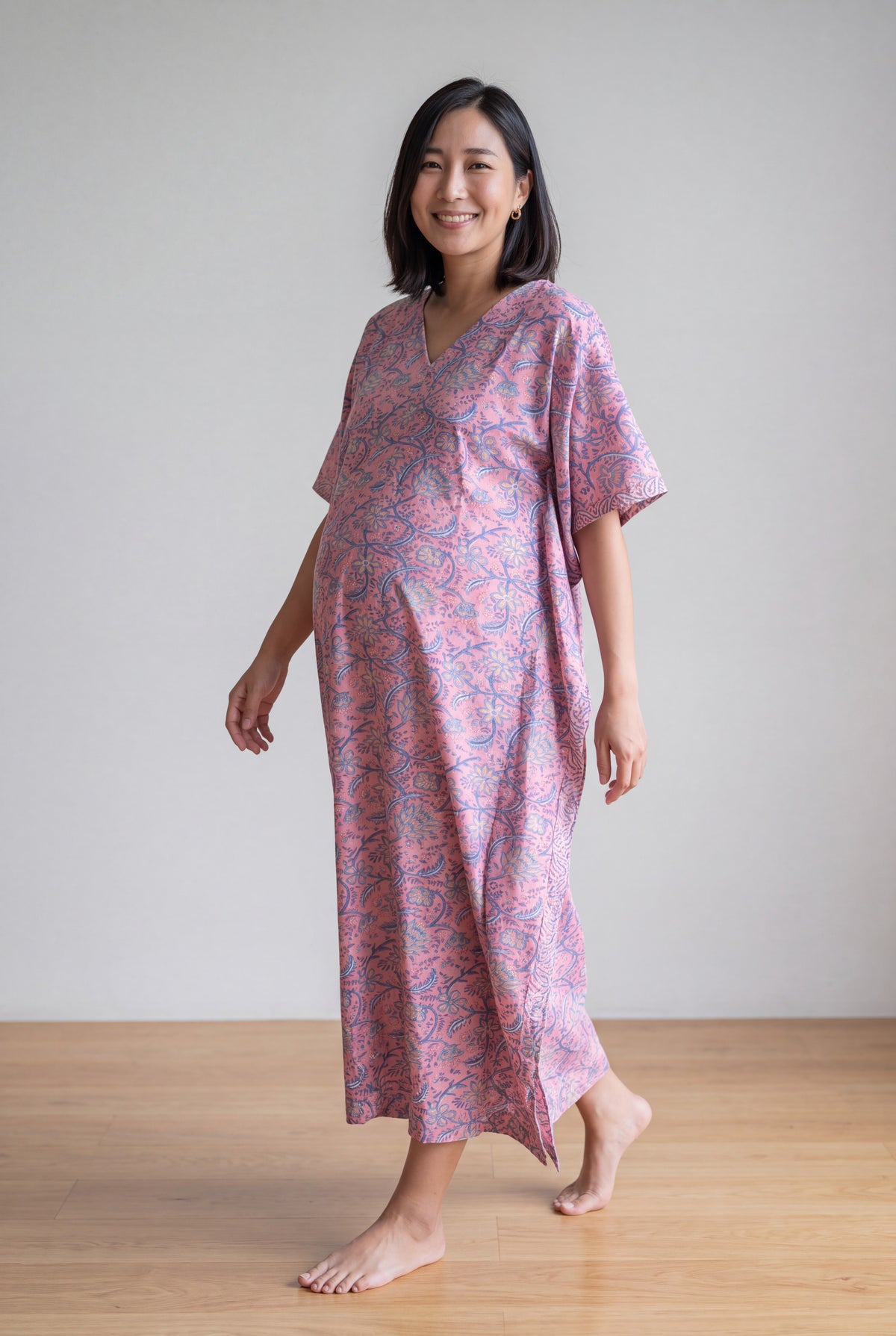 Radhya Cotton Nursing Kaftan Gown