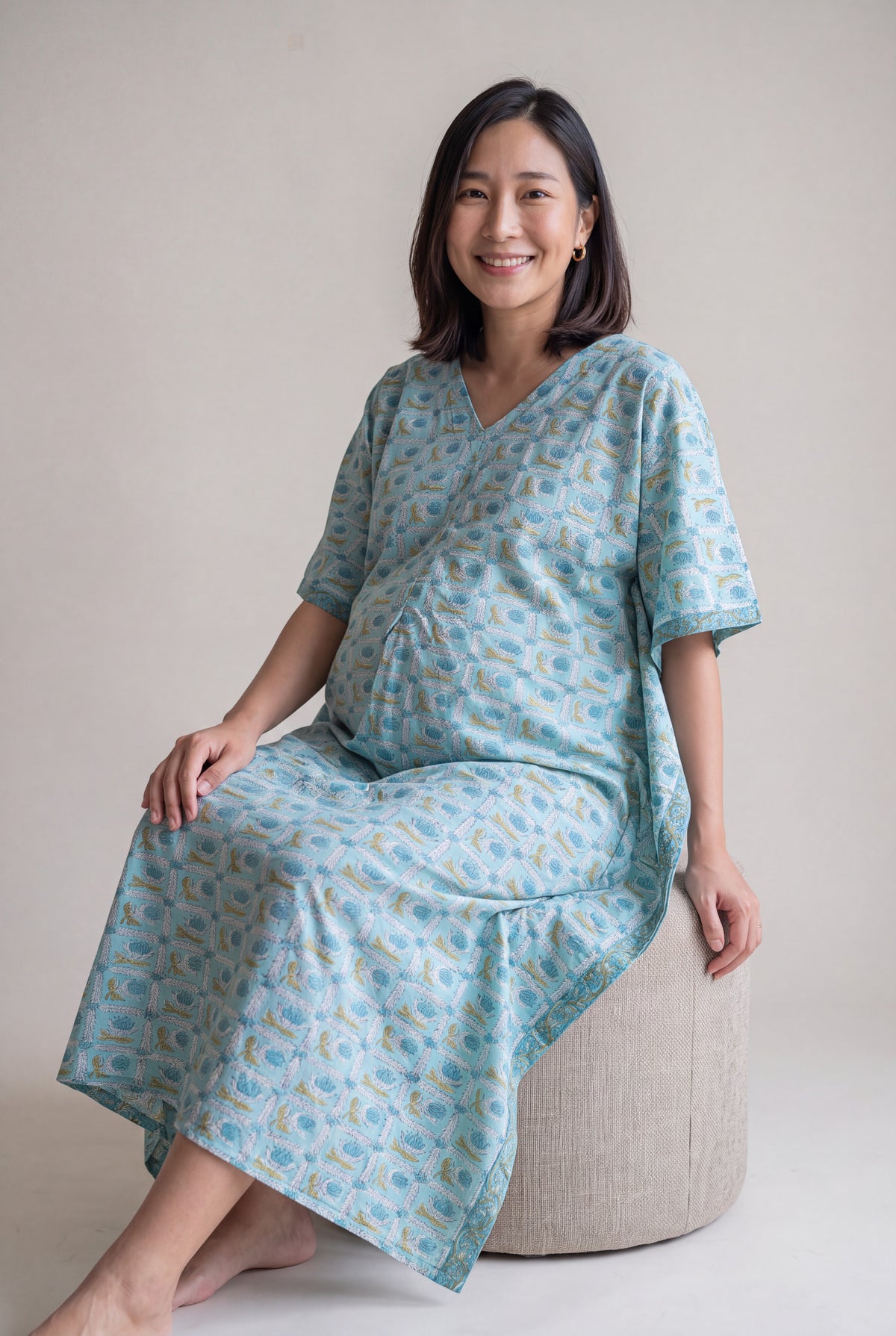 Sita Vallabh Cotton Nursing Kaftan Gown
