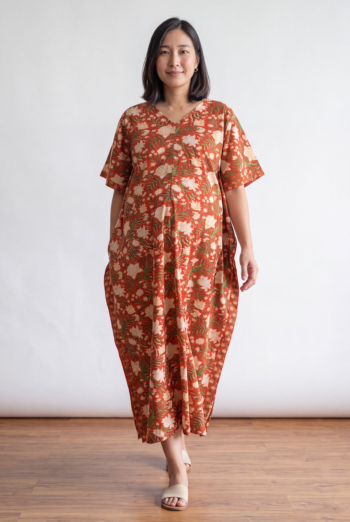 Raghav Charan Cotton Nursing Kaftan Gown