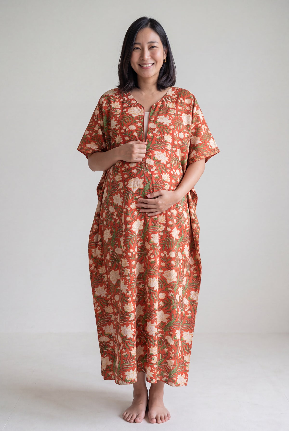Raghav Charan Cotton Nursing Kaftan Gown