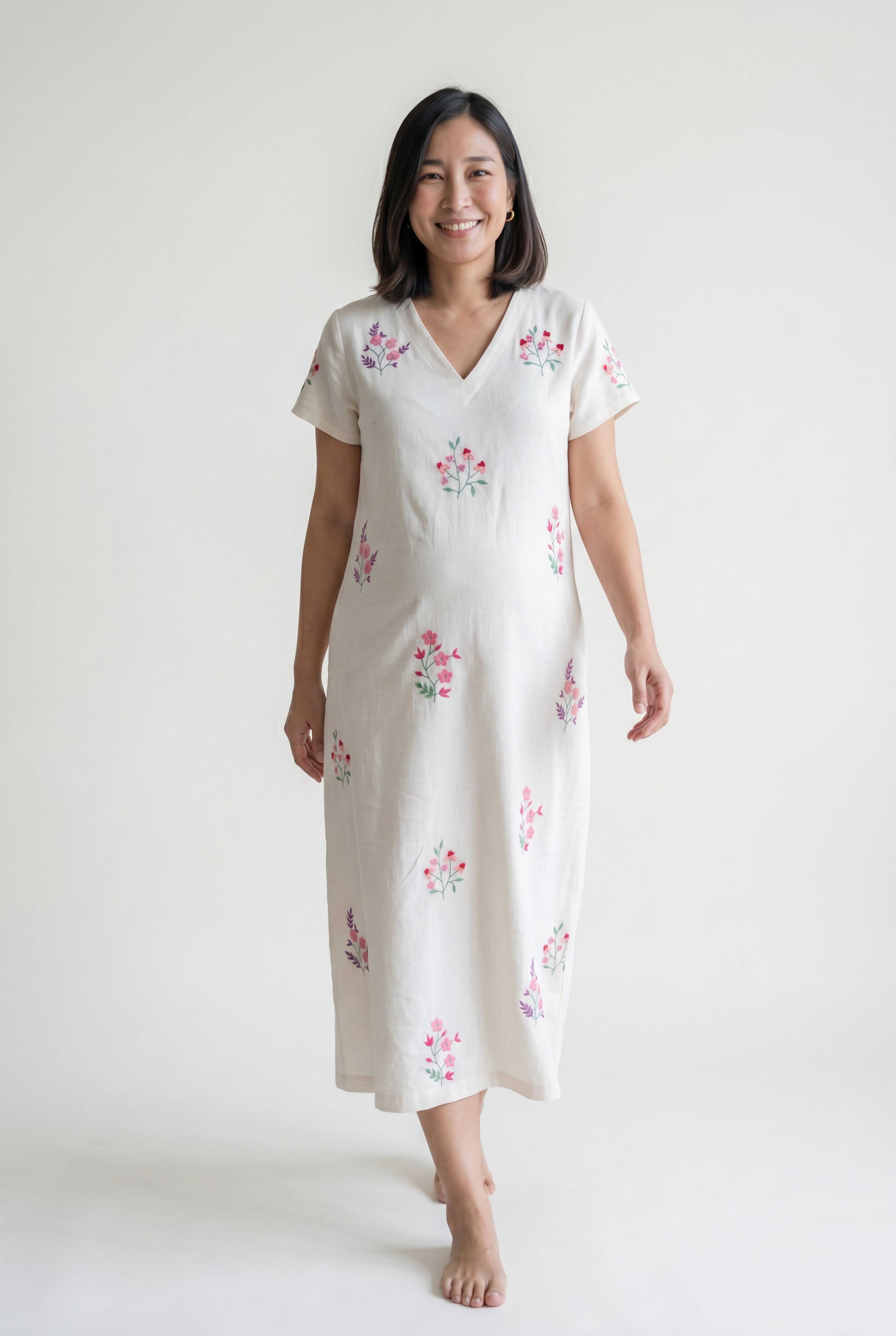 Siya Hand Embroidered Maternity Dress