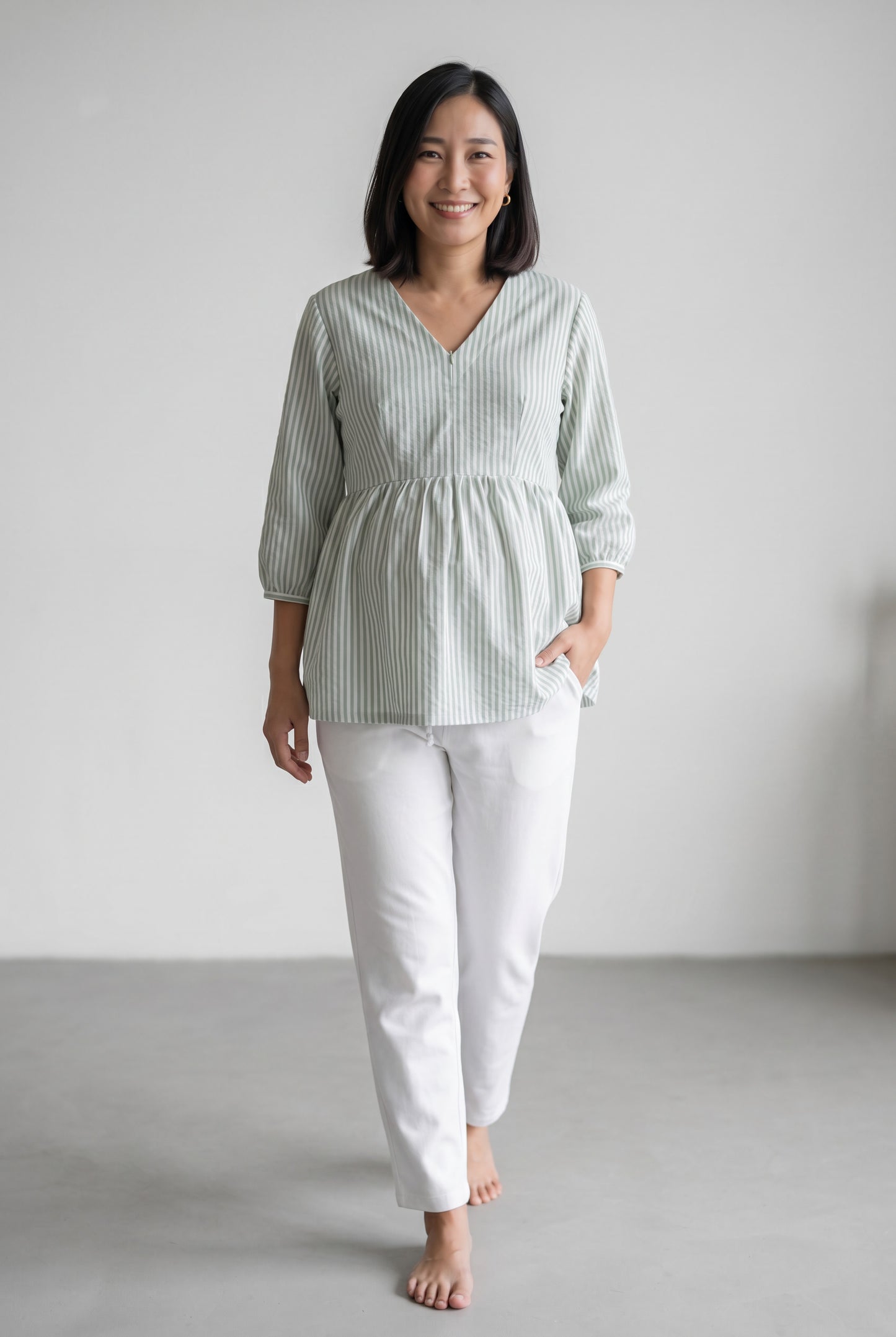 Gaura Cotton Nursing Top with Zip
