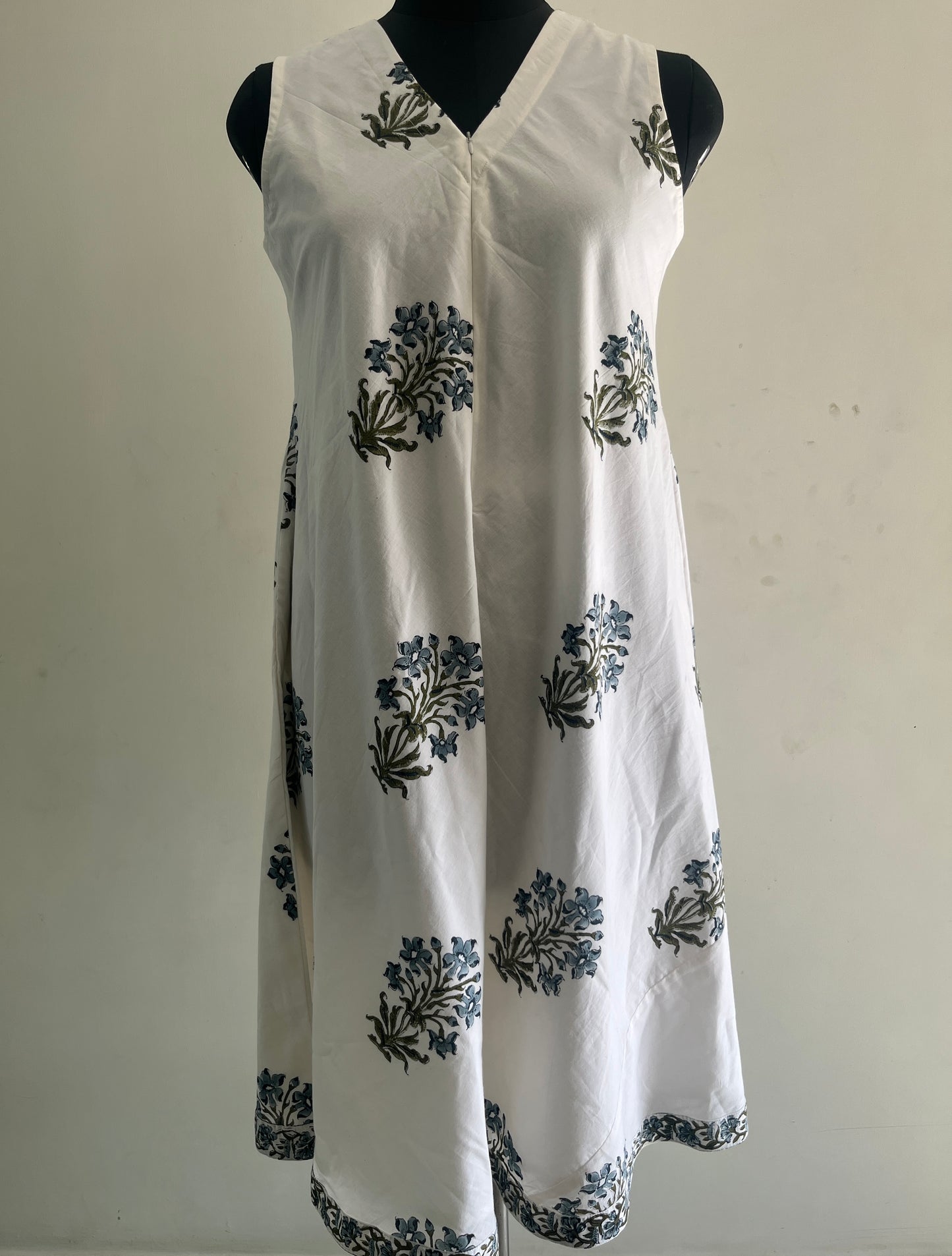 Karuna Nidhaan Handblock Cotton Nursing Maxi Dress