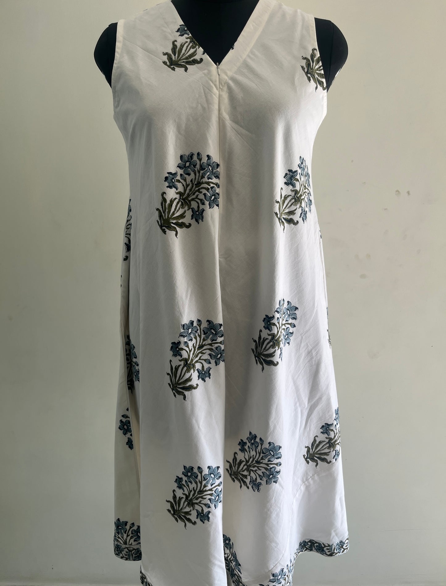 Karuna Nidhaan Handblock Cotton Nursing Maxi Dress