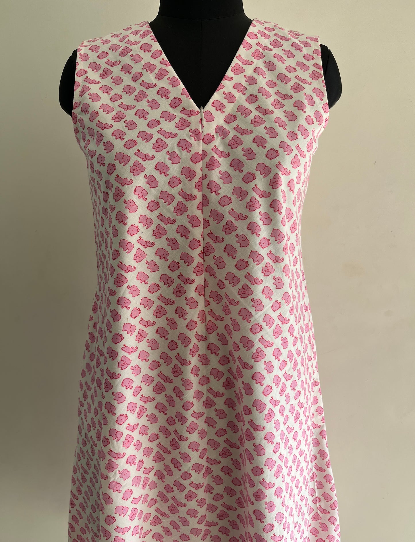 Pink Elephant Cotton Nursing Umbrella Maxi Dress