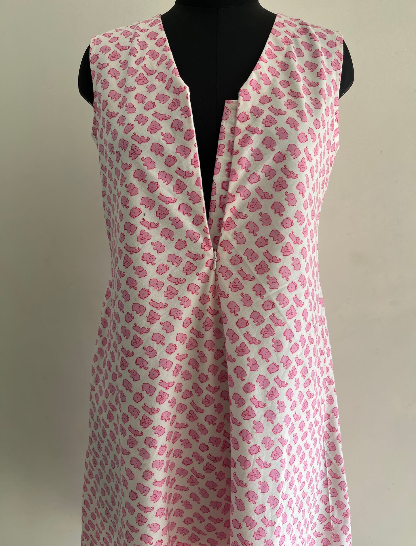 Pink Elephant Cotton Nursing Umbrella Maxi Dress