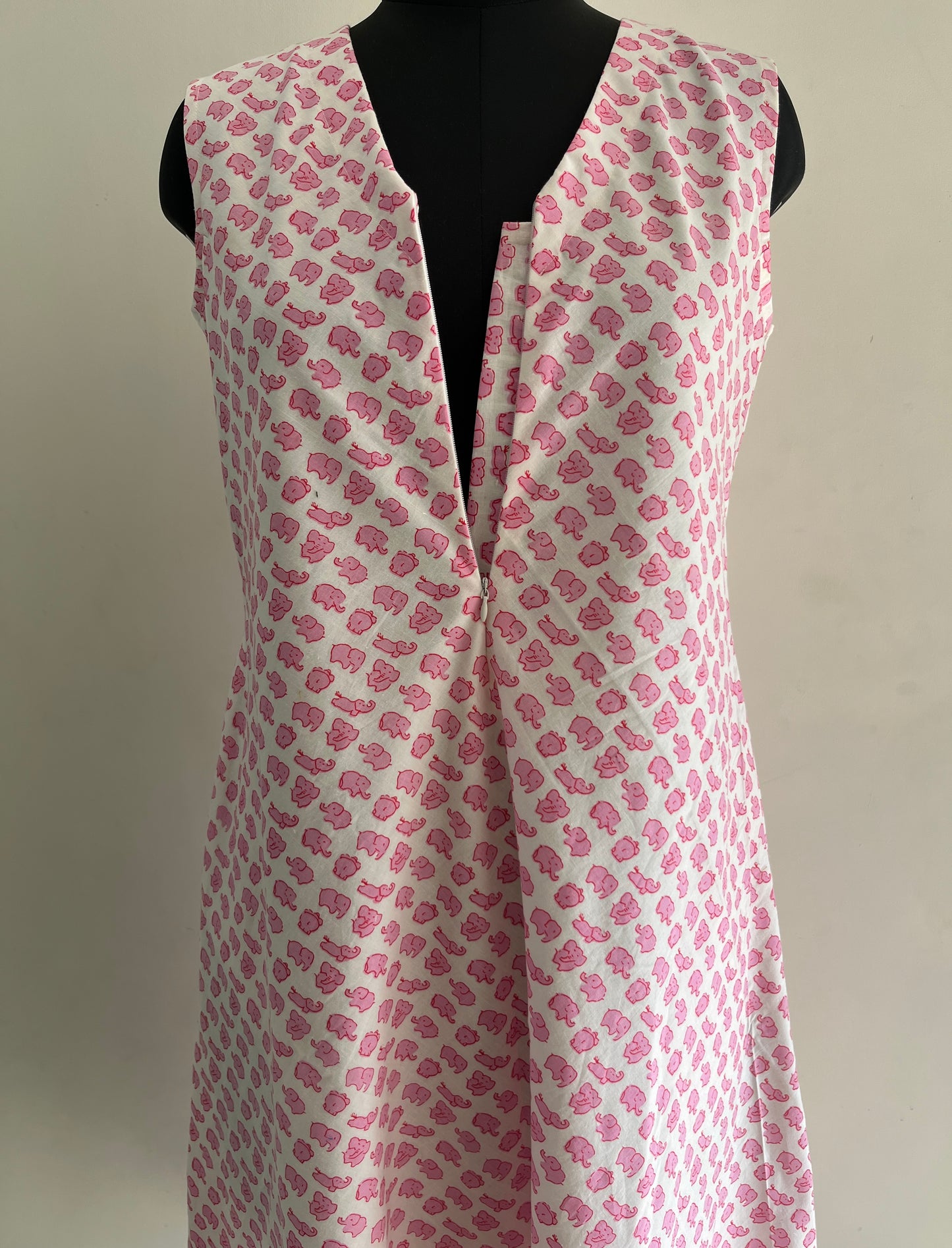 Pink Elephant Cotton Nursing Umbrella Maxi Dress