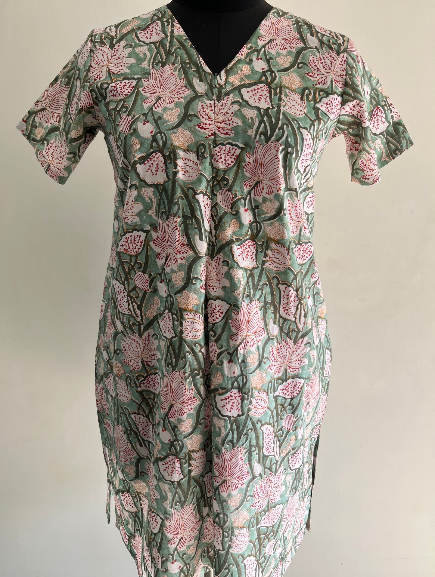 Kadamb Handblock Cotton Nursing Gown