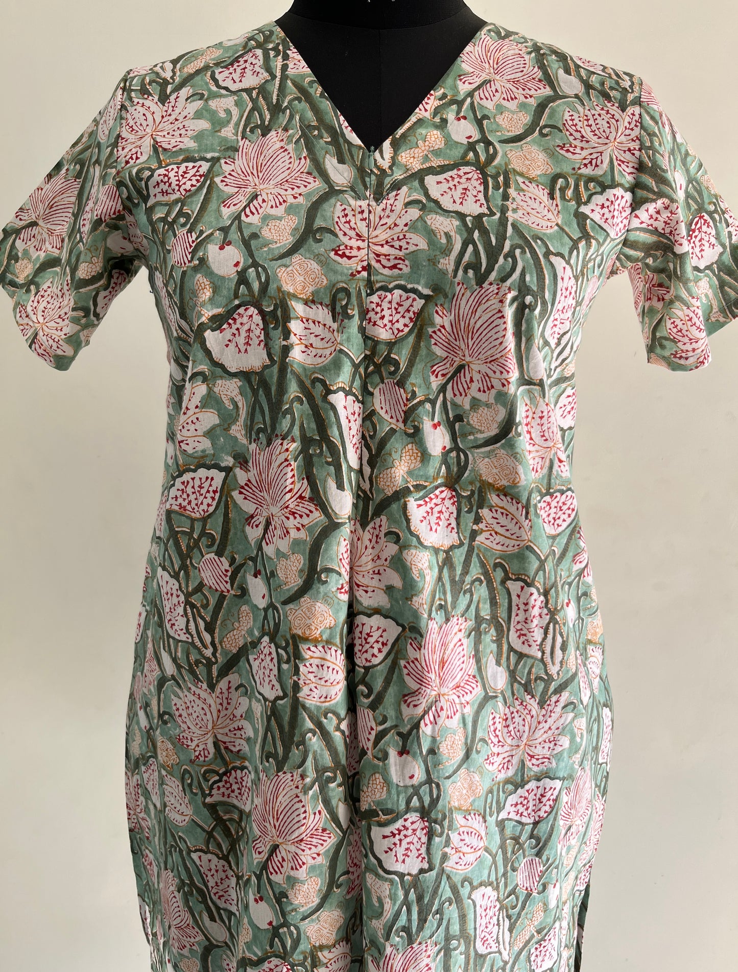 Kadamb Handblock Cotton Nursing Gown