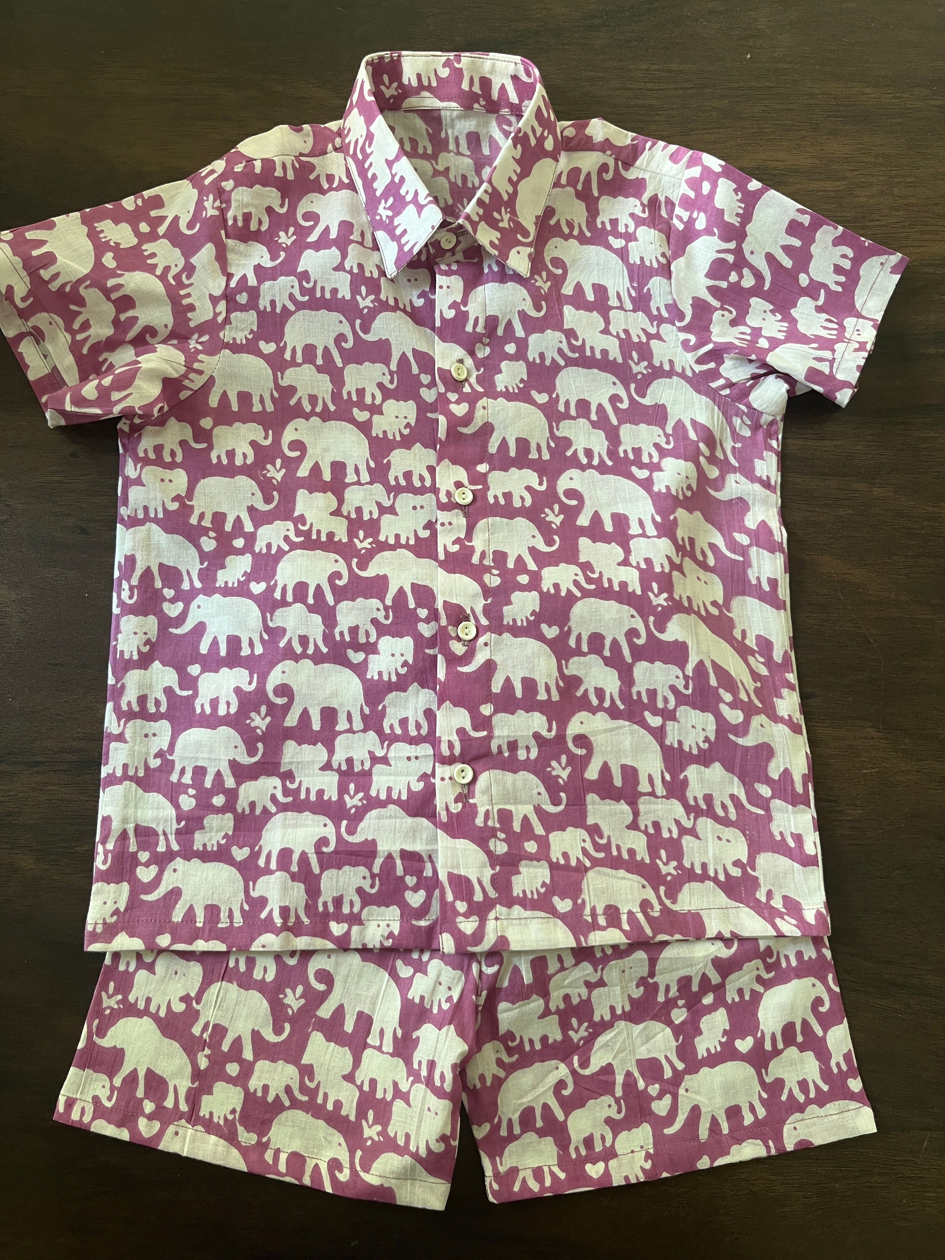 Gajavesh Cotton Shirt-Shorts Set